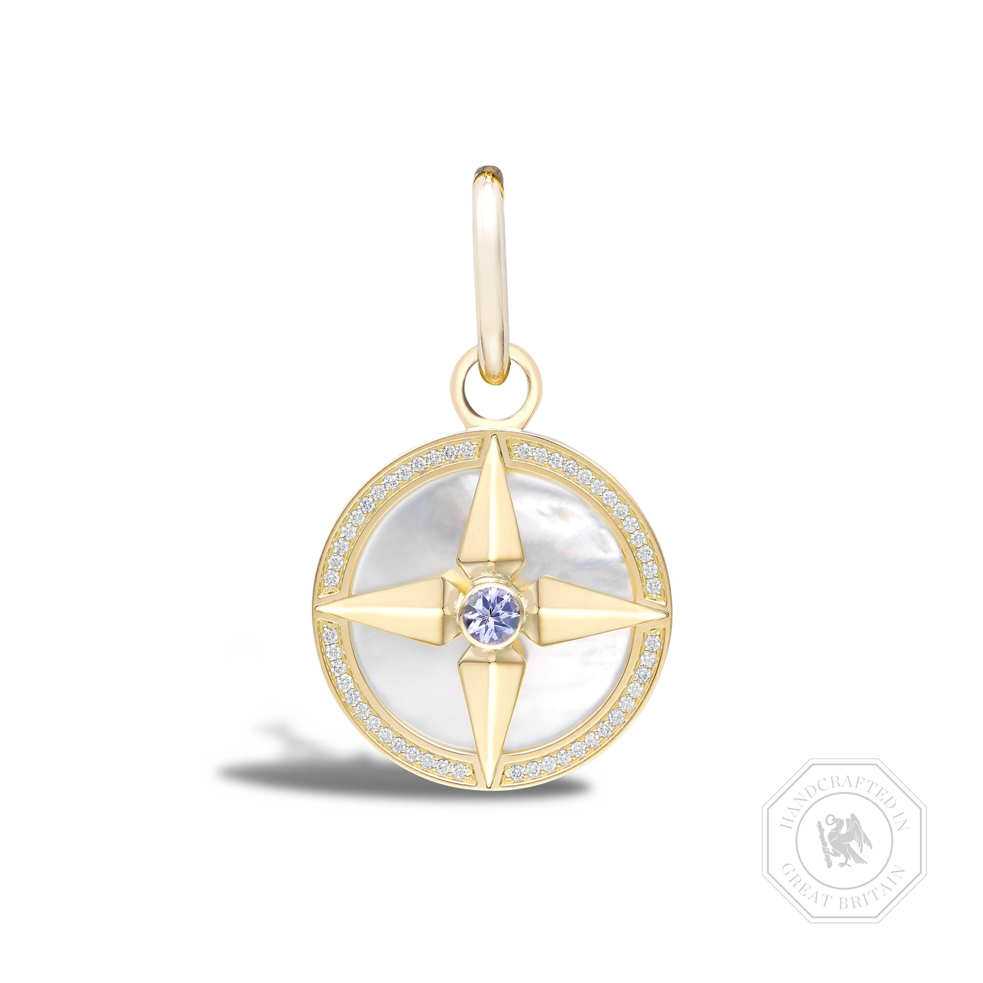 Tanzanite (December) Pendant Charm Brilliant Cut, Rubover & Claw Set_1