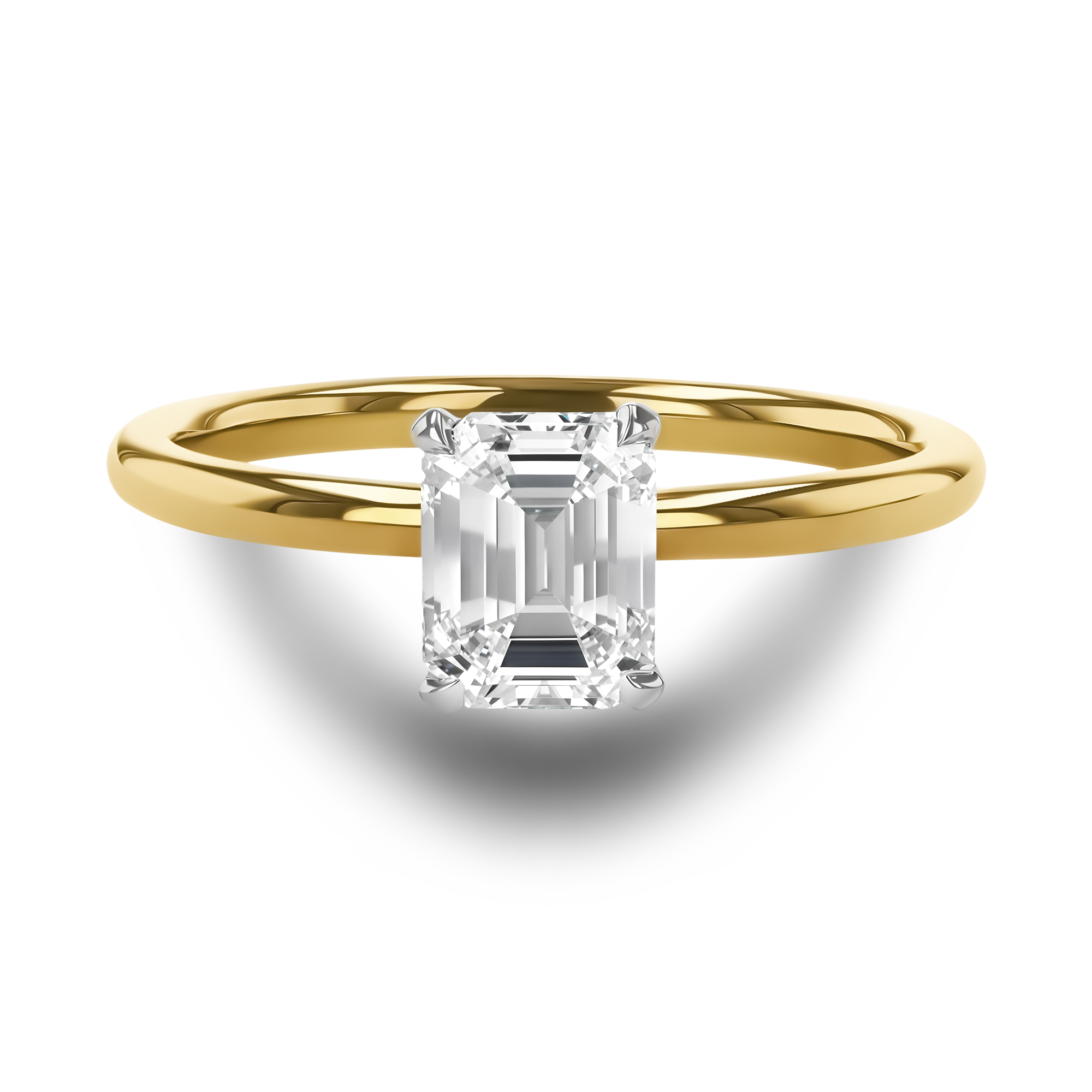Emerald Cut Diamond Solitaire Ring Emerald Cut, Claw Set_2
