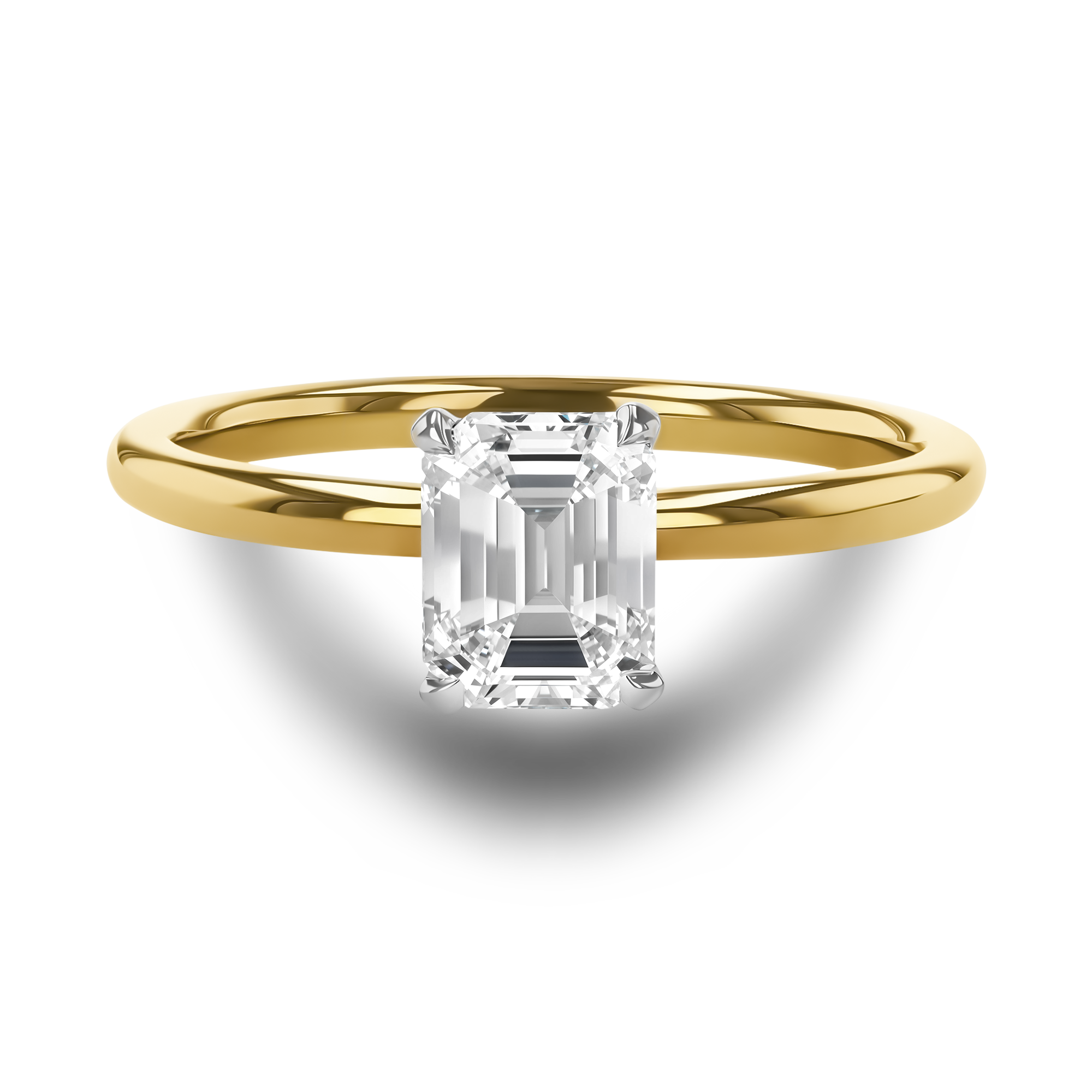 Classic 1.02ct Diamond Solitaire Ring Emerald Cut, Claw Set_2