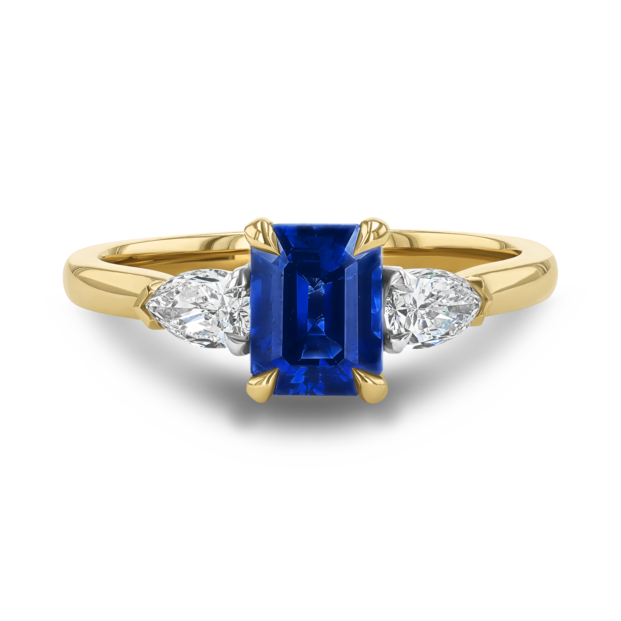 Octagonal Cut 1.20ct Sapphire and Diamond Ring Octagonal Cut, Claw Set_2