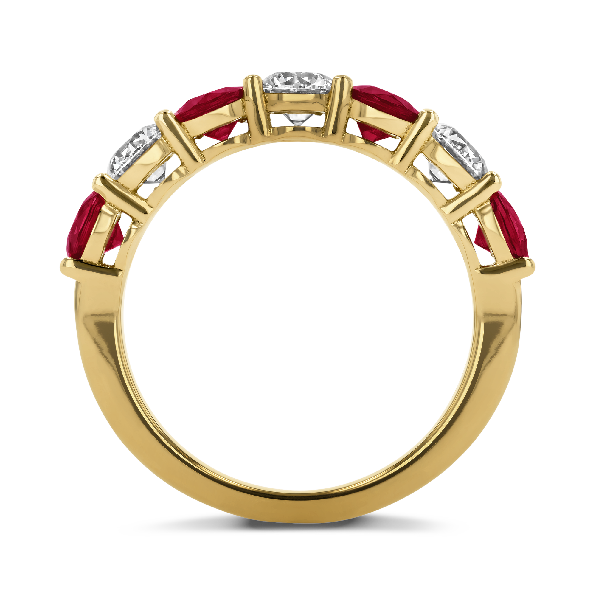 Ruby and Diamond Seven Stone Eternity Ring Brilliant cut, Claw set_3