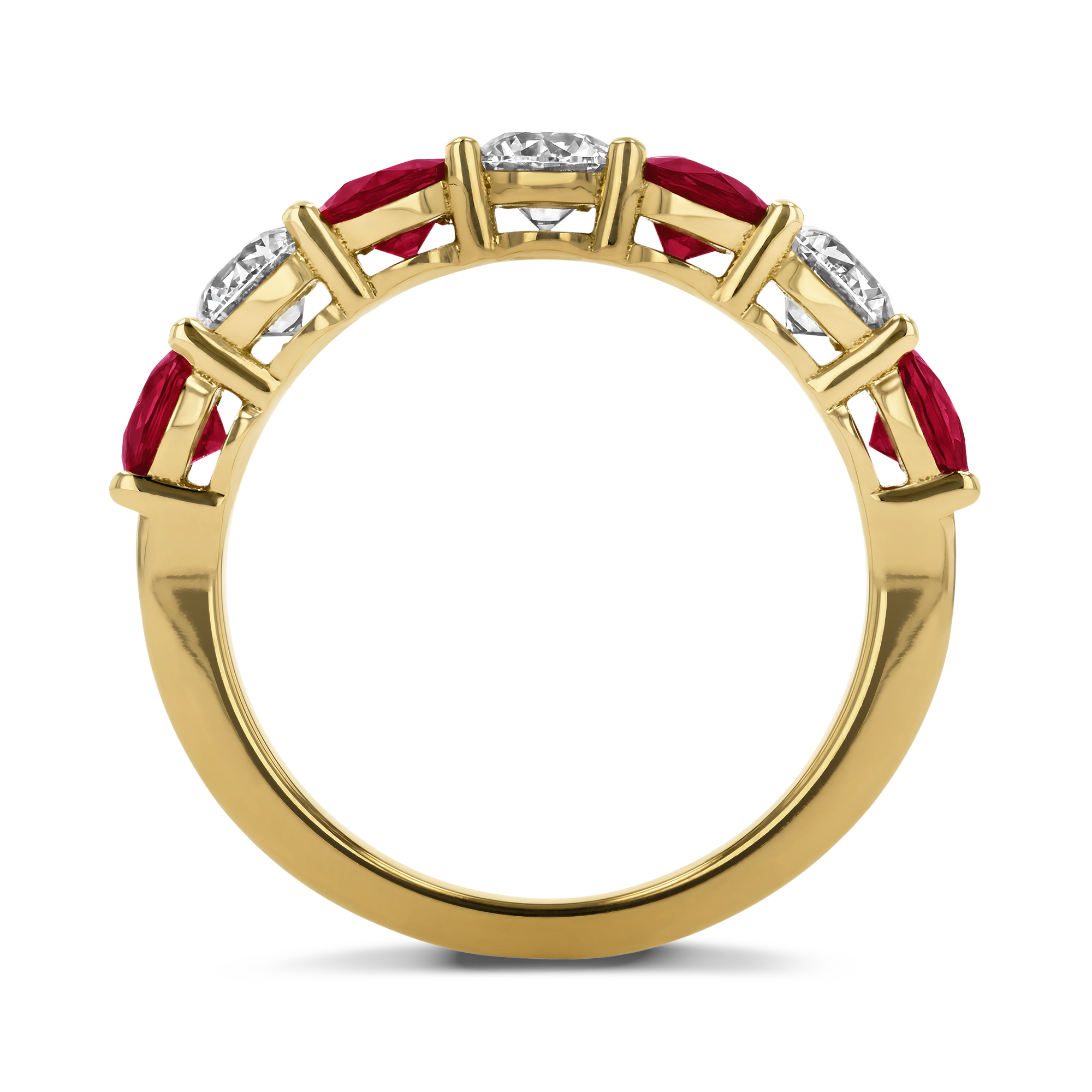 Ruby and Diamond Seven Stone Eternity Ring Brilliant cut, Claw set_3