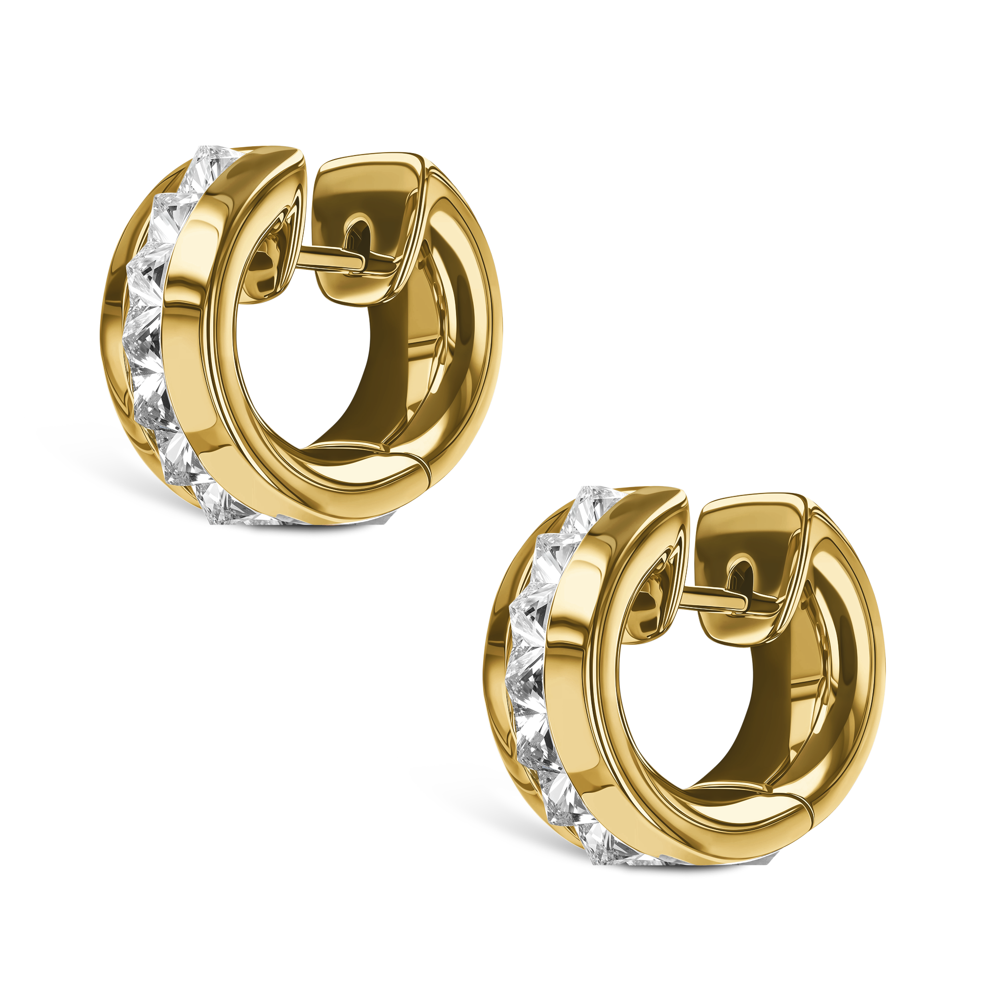 Pragnell 18kt yellow gold RockChic diamond hoop earrings