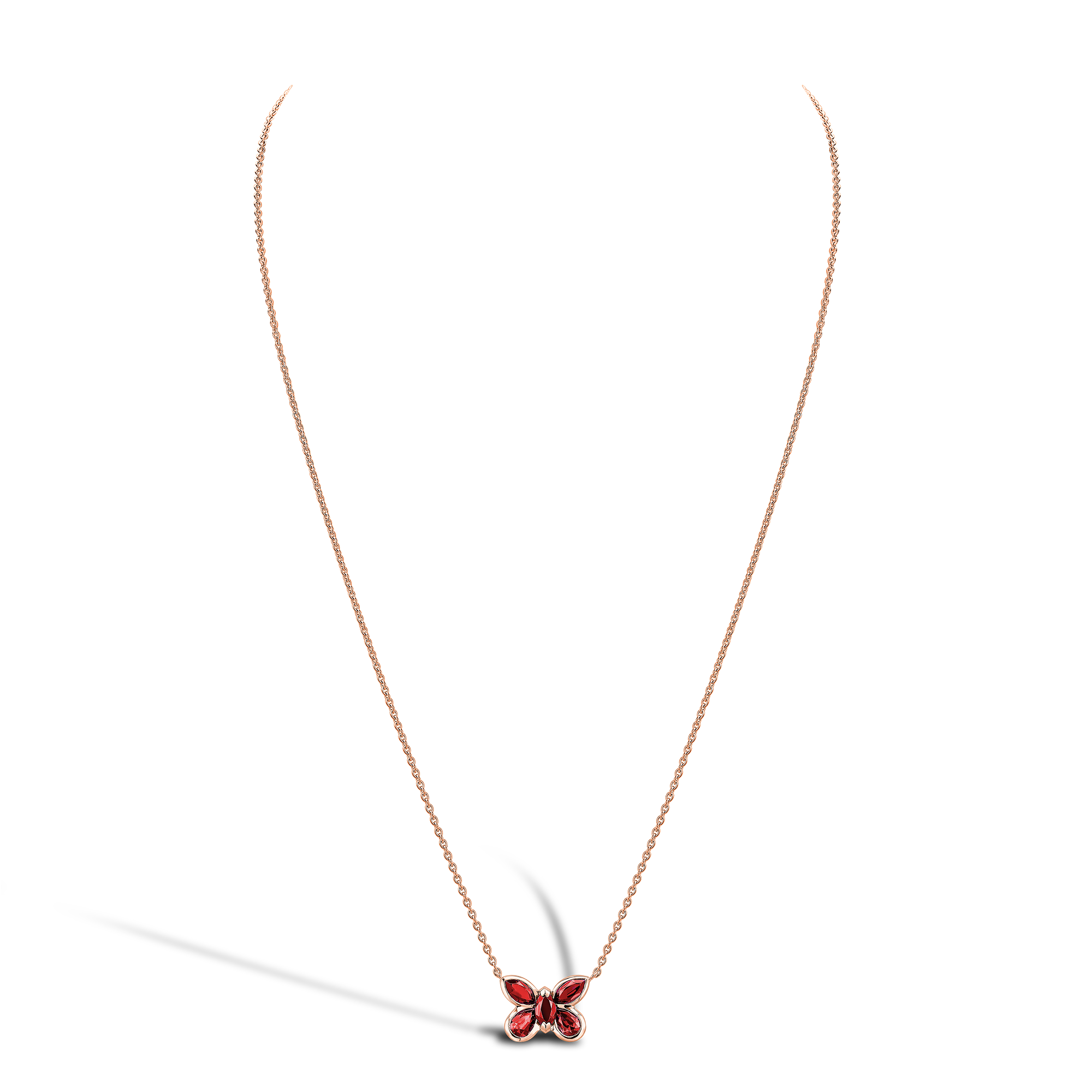 Butterfly Ruby Pendant Pear and Marquise Cut, Rubover Set_2