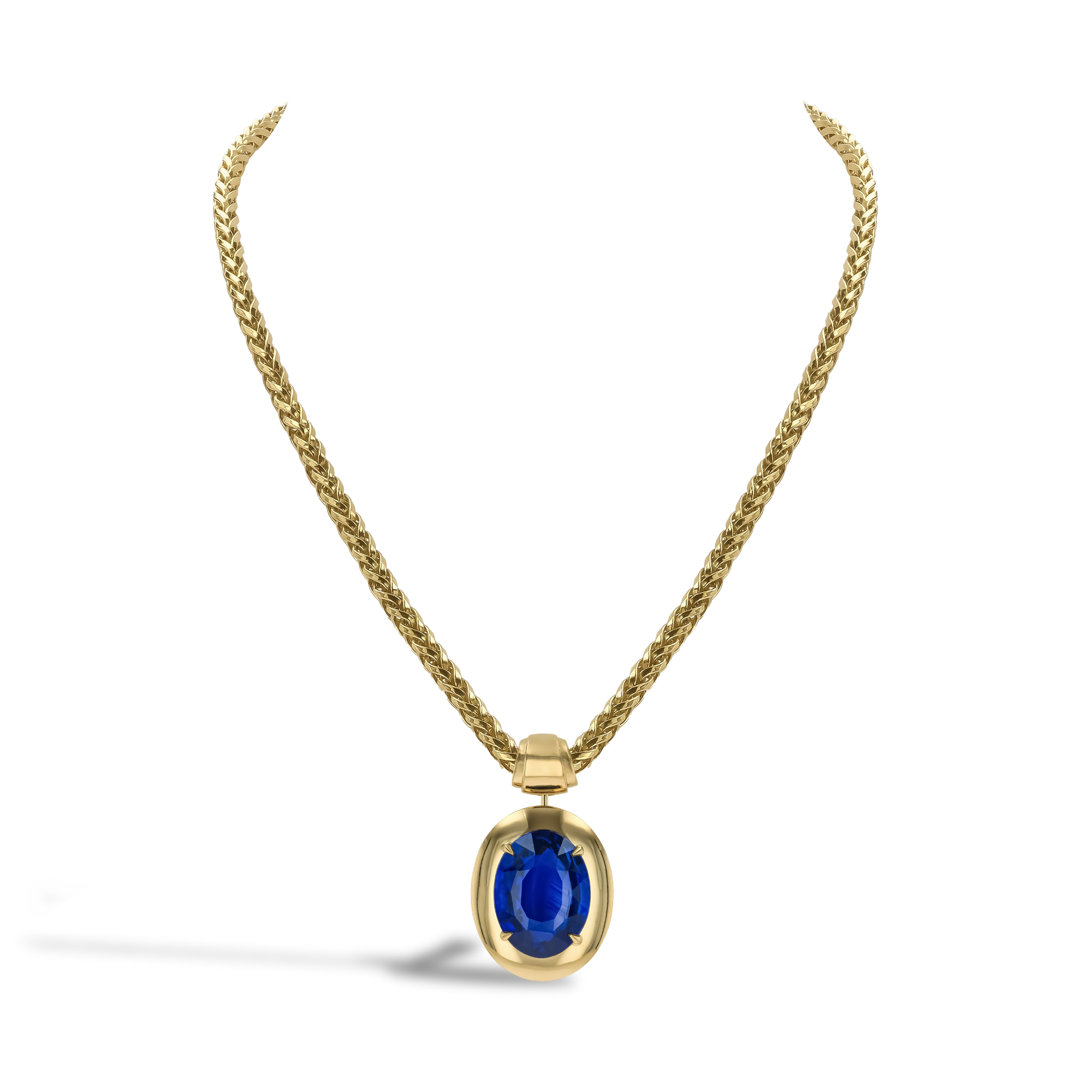 Masterpiece Portrait Setting 21.46ct Sri Lankan Sapphire Pendant Oval Cut, Claw Set_2