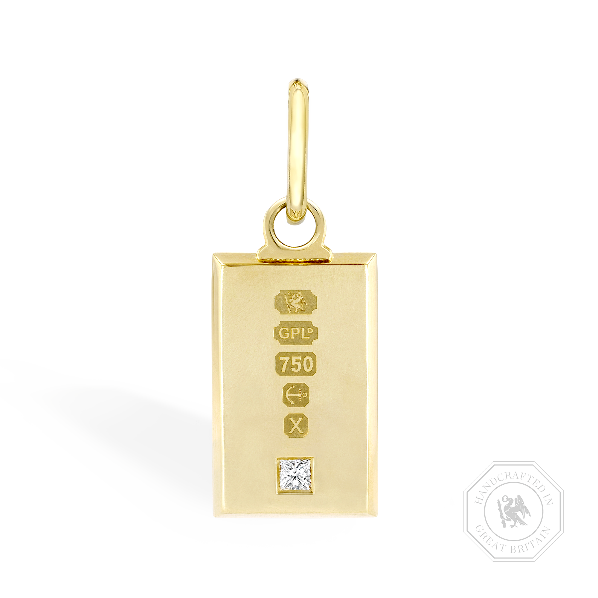 Ingot Pendant Princess Cut, Claw Set_1