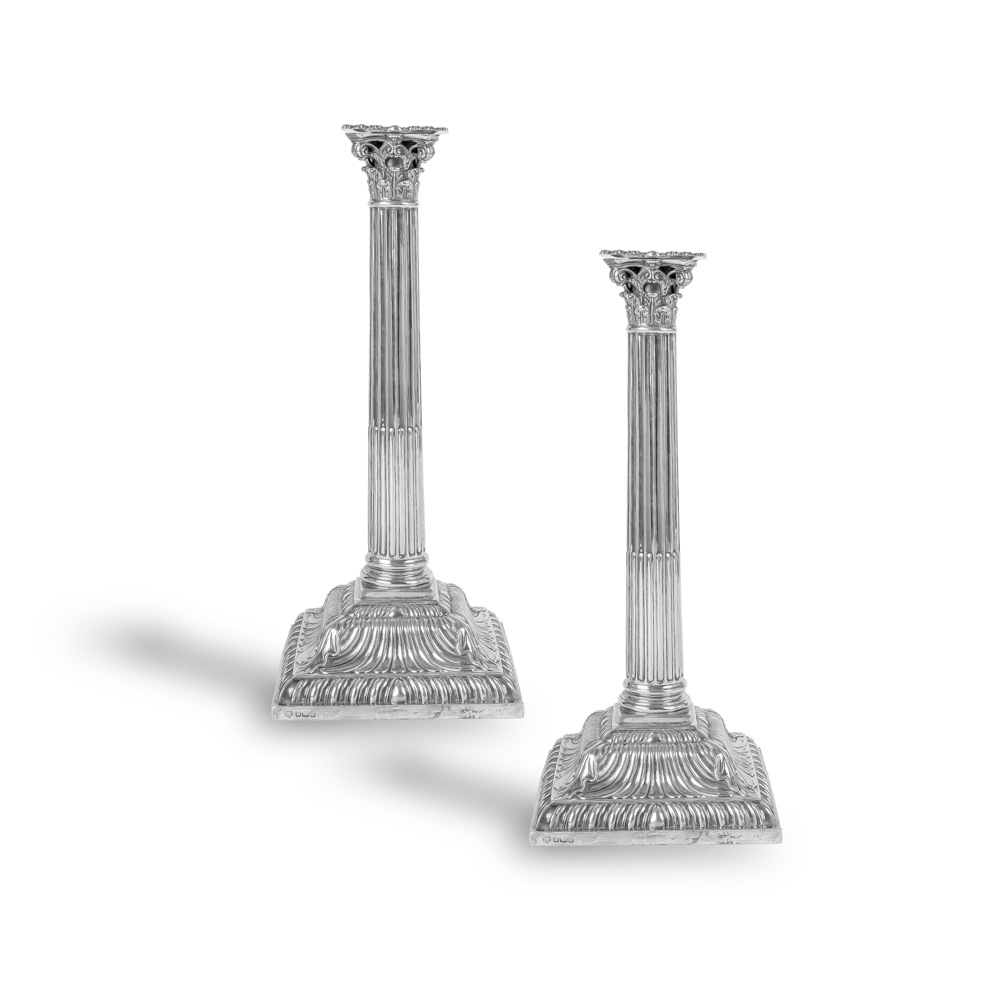 Silver Victorian Pair of Candlesticks Hallmarked Sheffield_1