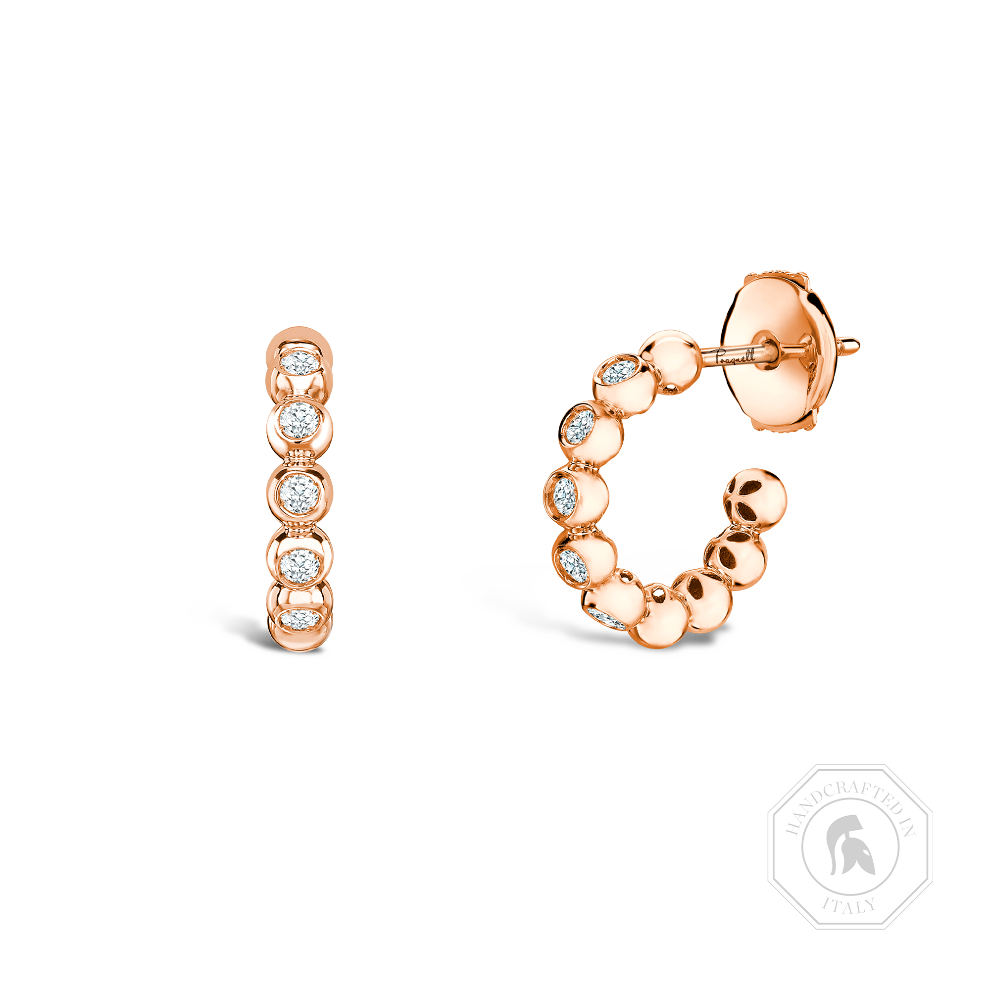 Bohemia Diamond Hoop Earrings Brilliant Cut, Rubover Set_1