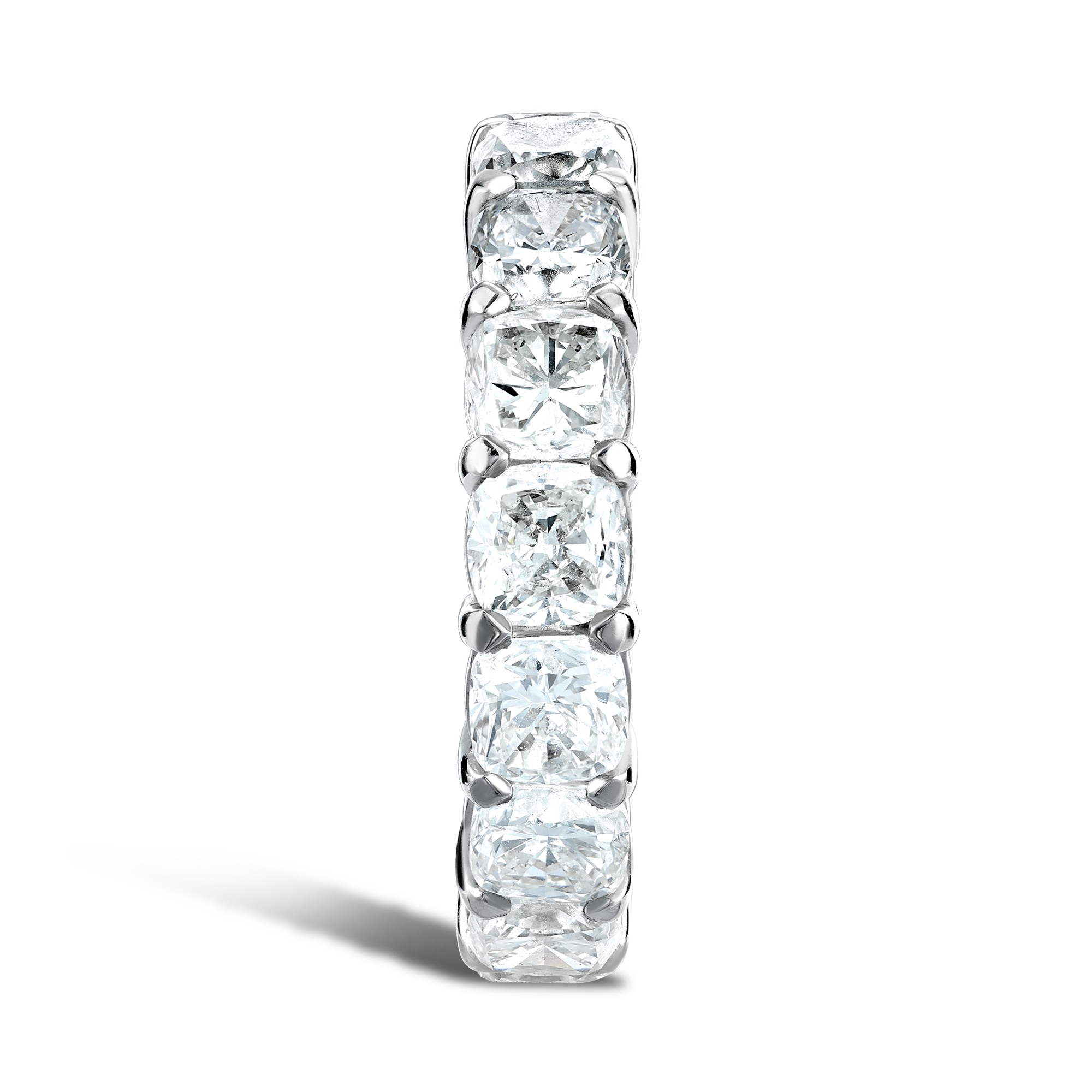 Cushion Cut Diamond Eternity Ring 6.20ct in Platinum Cushion Cut Eternity Claw Set