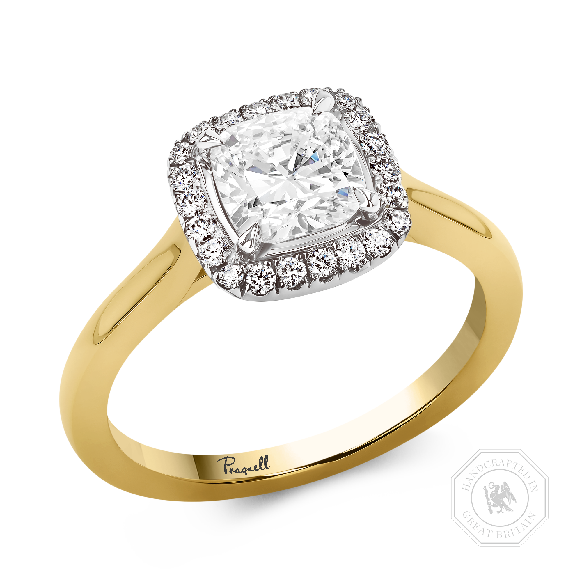 Celestial 1.02ct Cushion Cut Diamond Cluster Ring Cushion Cut, Claw Set_1