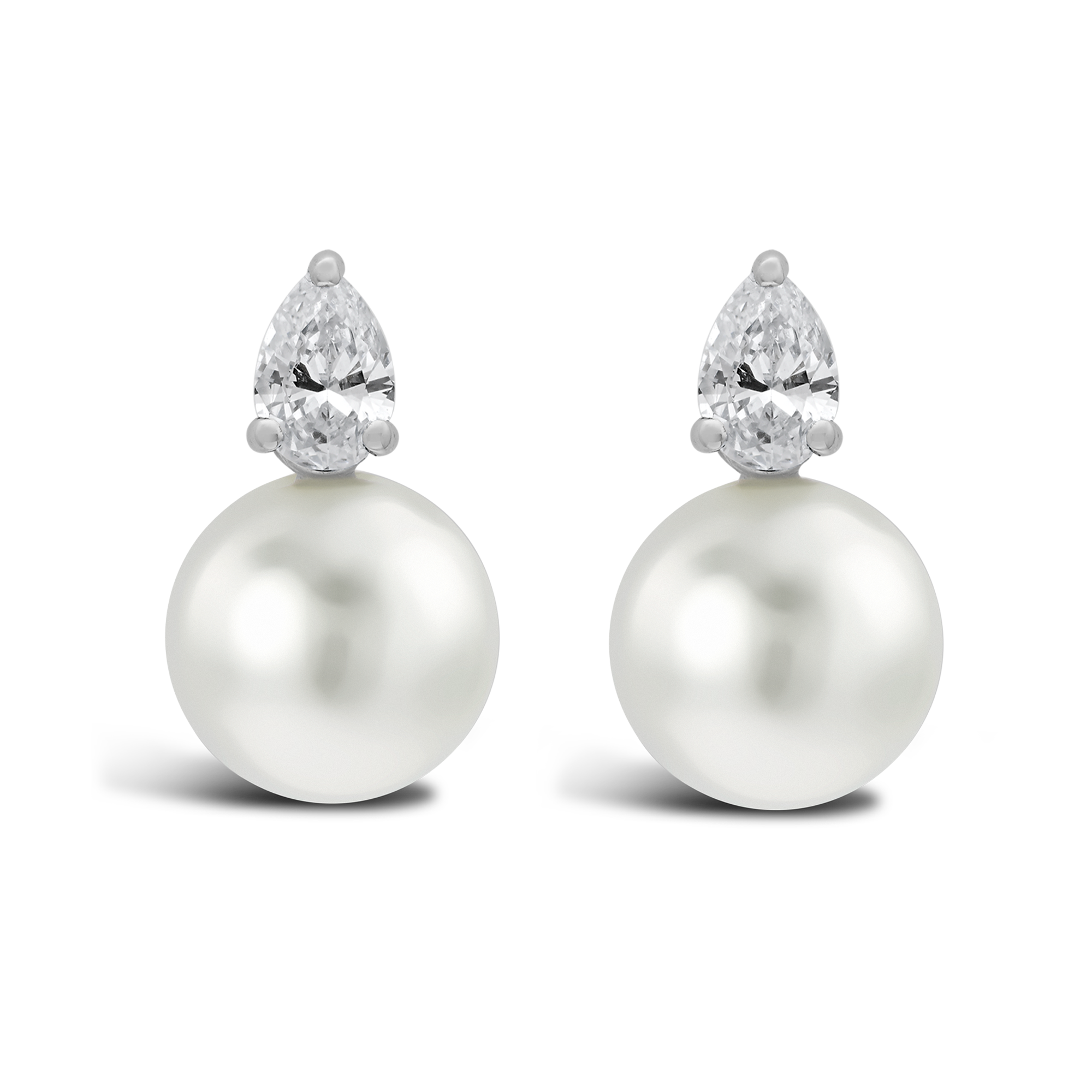 South Sea Pearl and Diamond Earrings 11mm - 12mm_1