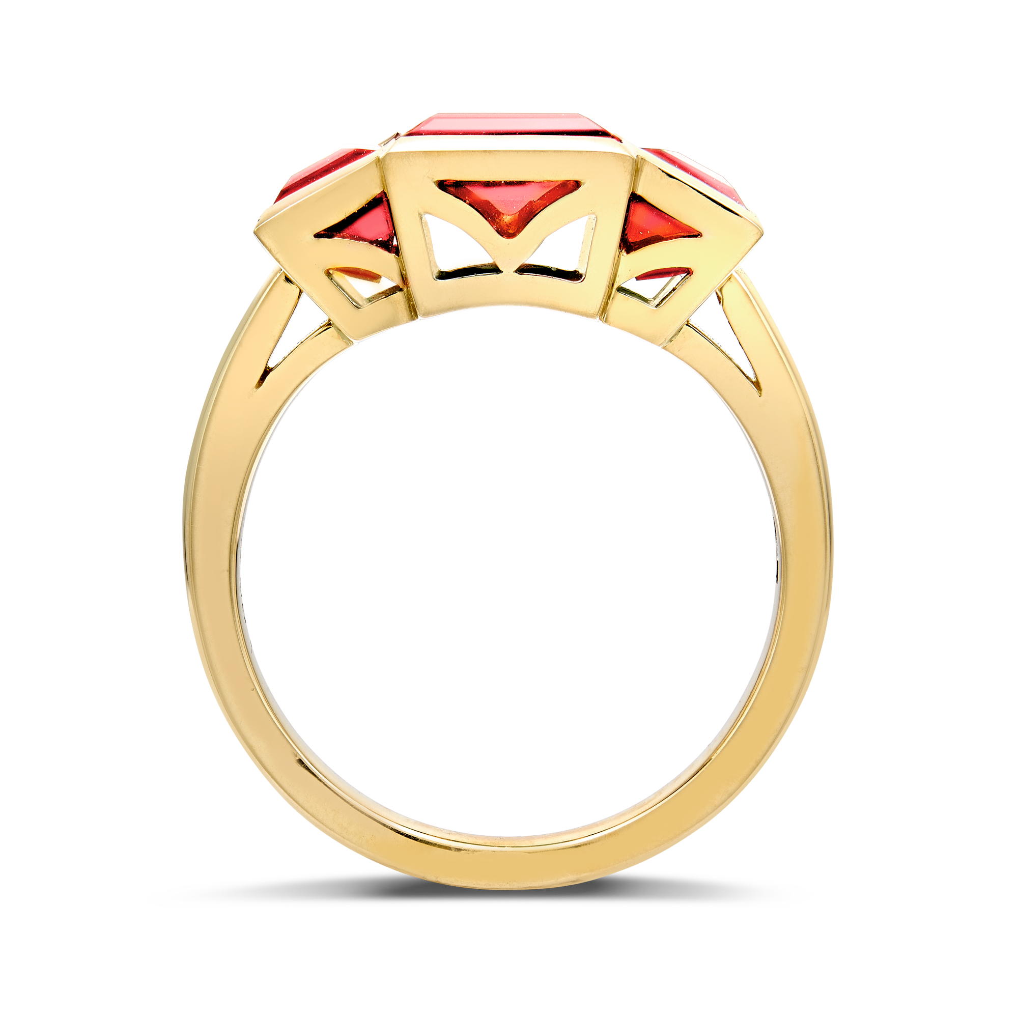 Kingdom Red Tourmaline Ring Baguette Cut, Rubover Set_3