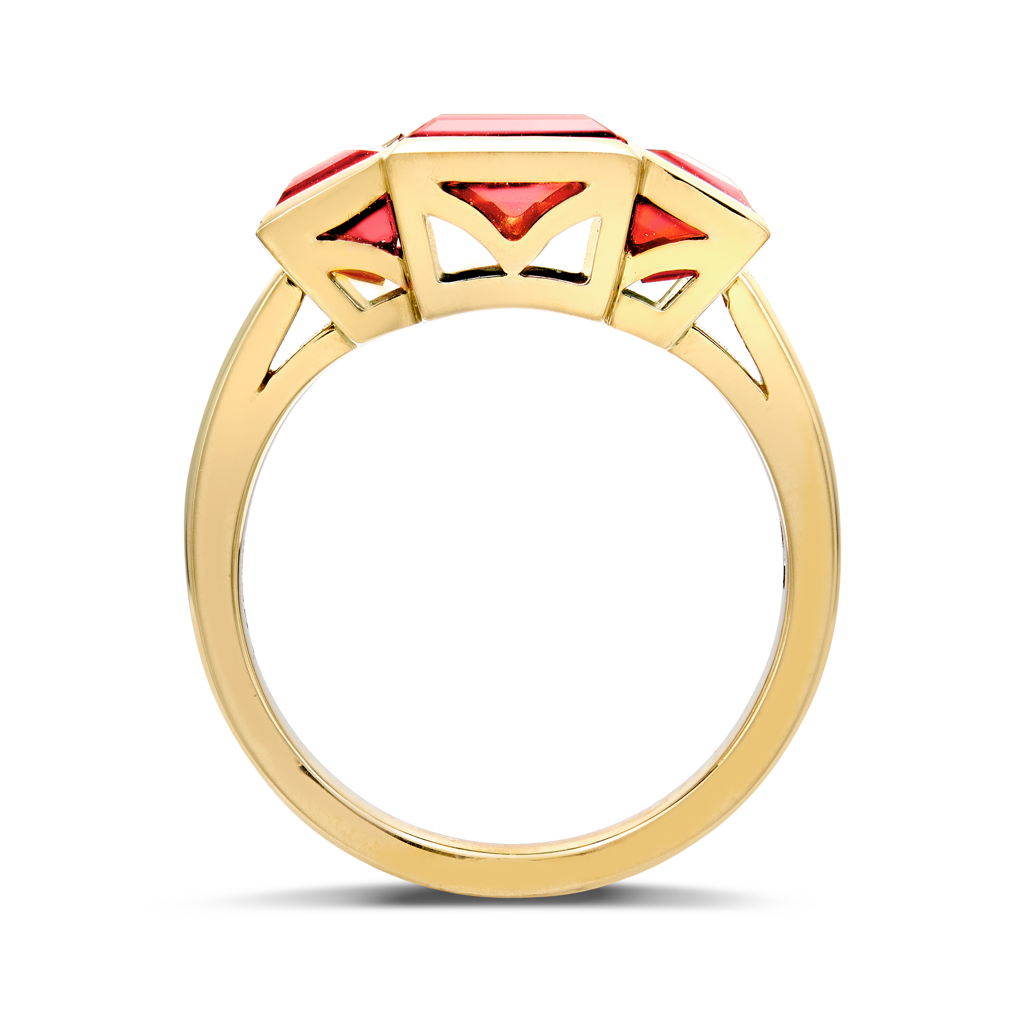 Kingdom Red Tourmaline Ring Baguette Cut, Rubover Set_3