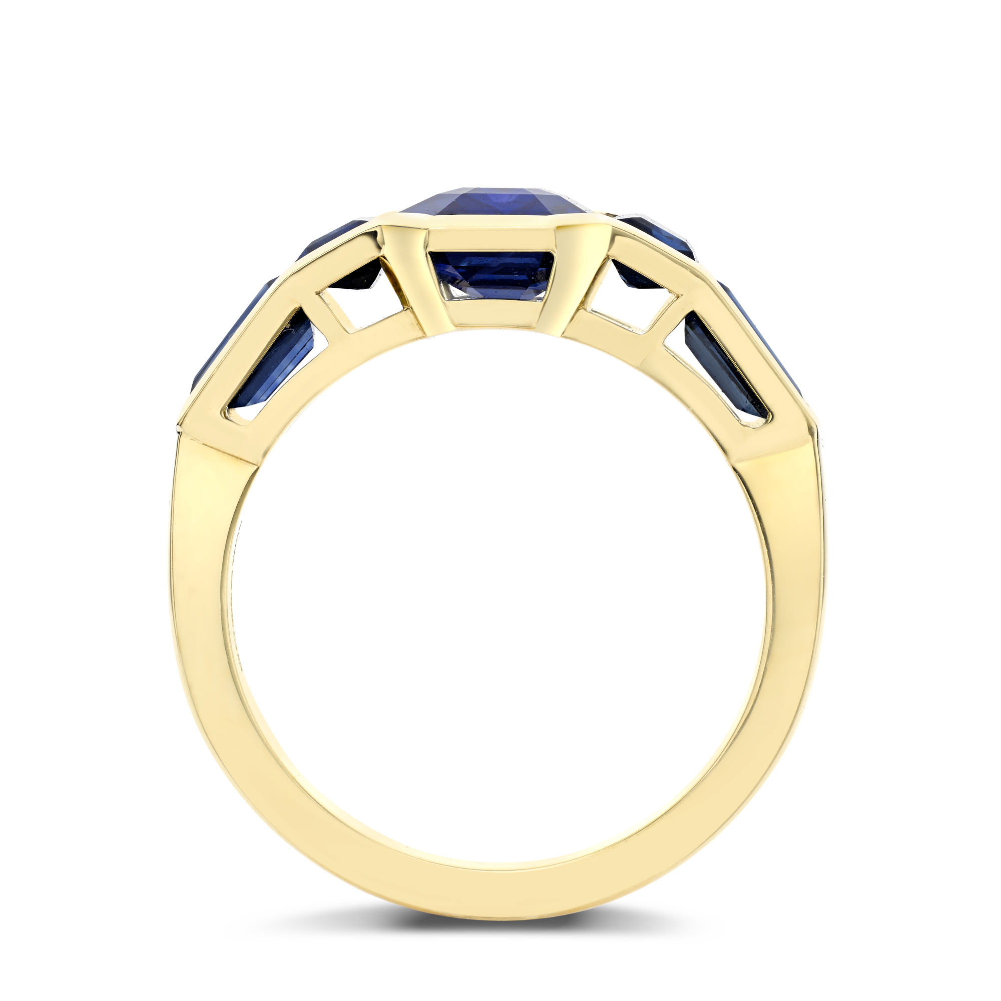 Kingdom Sri Lankan Sapphire Ring Trap & Baguette Cut, Rubover Set_3