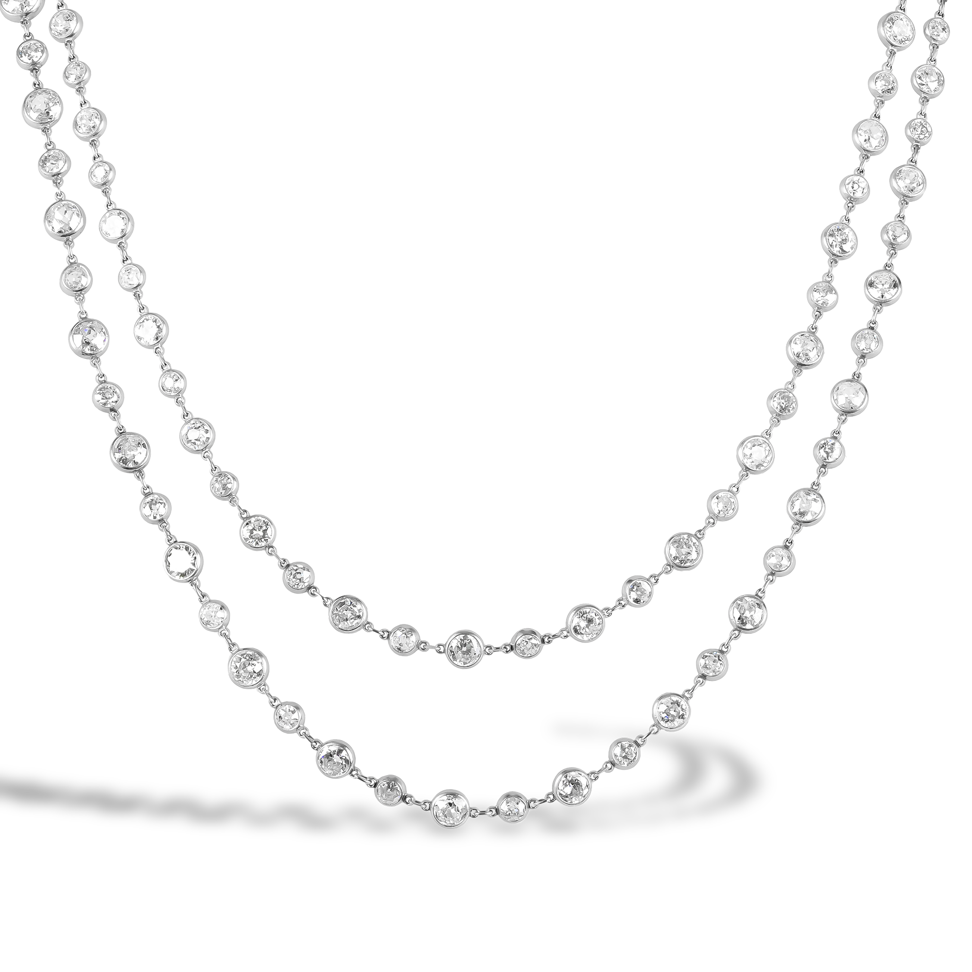 Edwardian Old Cut Diamond Necklace Old Cut, Spectacle Set_2