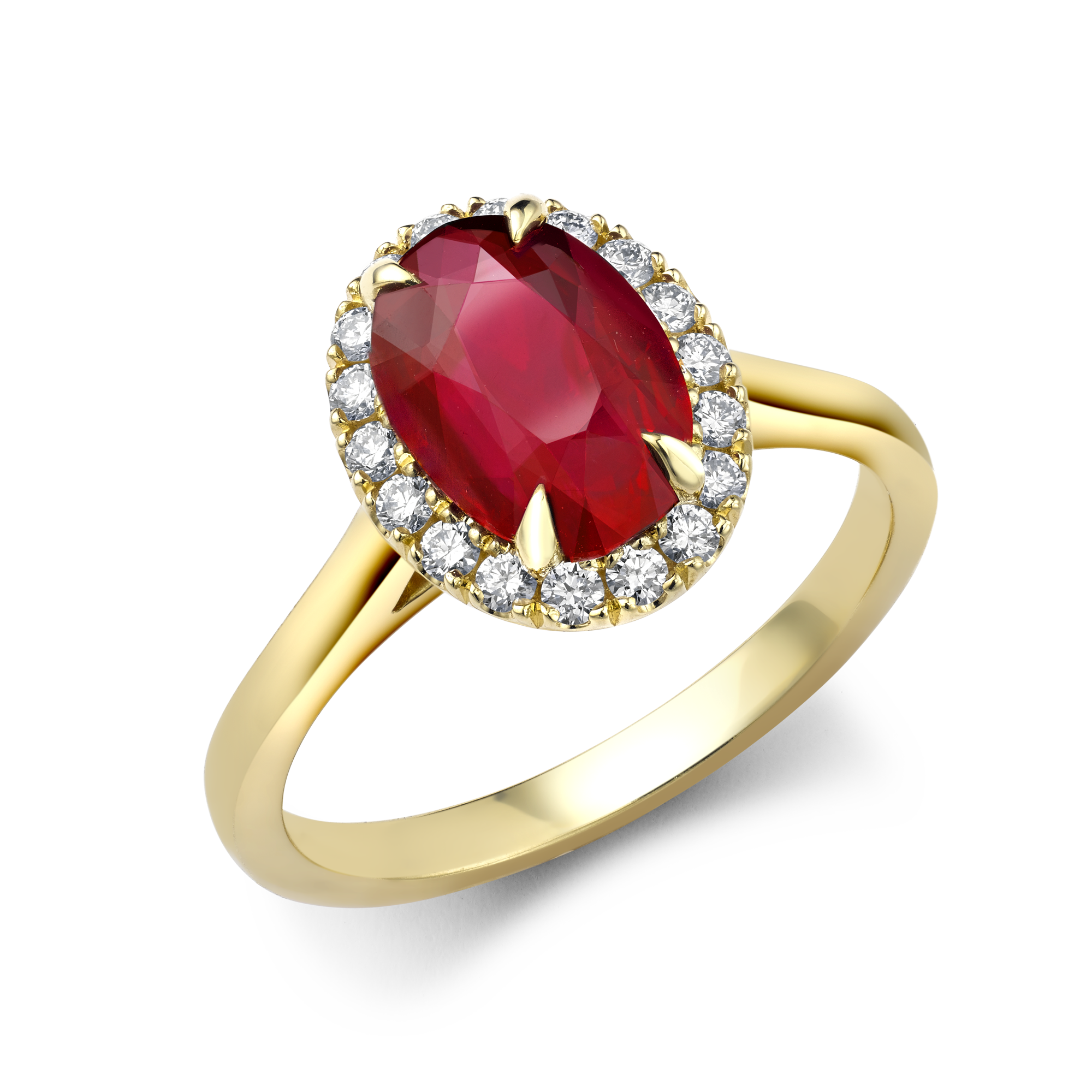 Celestial Mozambique 2.64ct Ruby and Diamond Cluster Ring Oval Cut, Claw Set_1