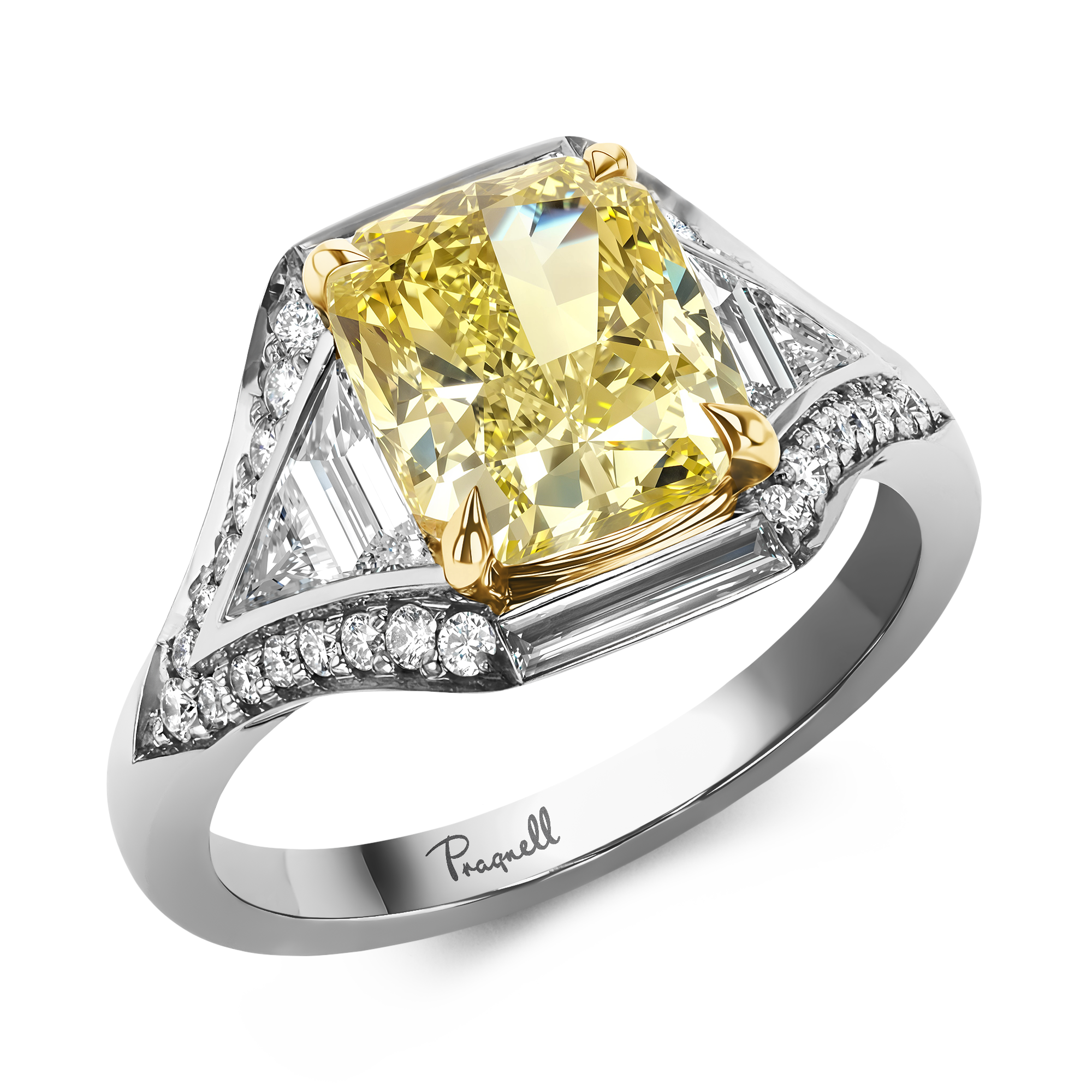 Masterpiece Astoria 3.02ct Fancy Vivid Yellow Diamond Ring Radiant Cut, Claw Set_1