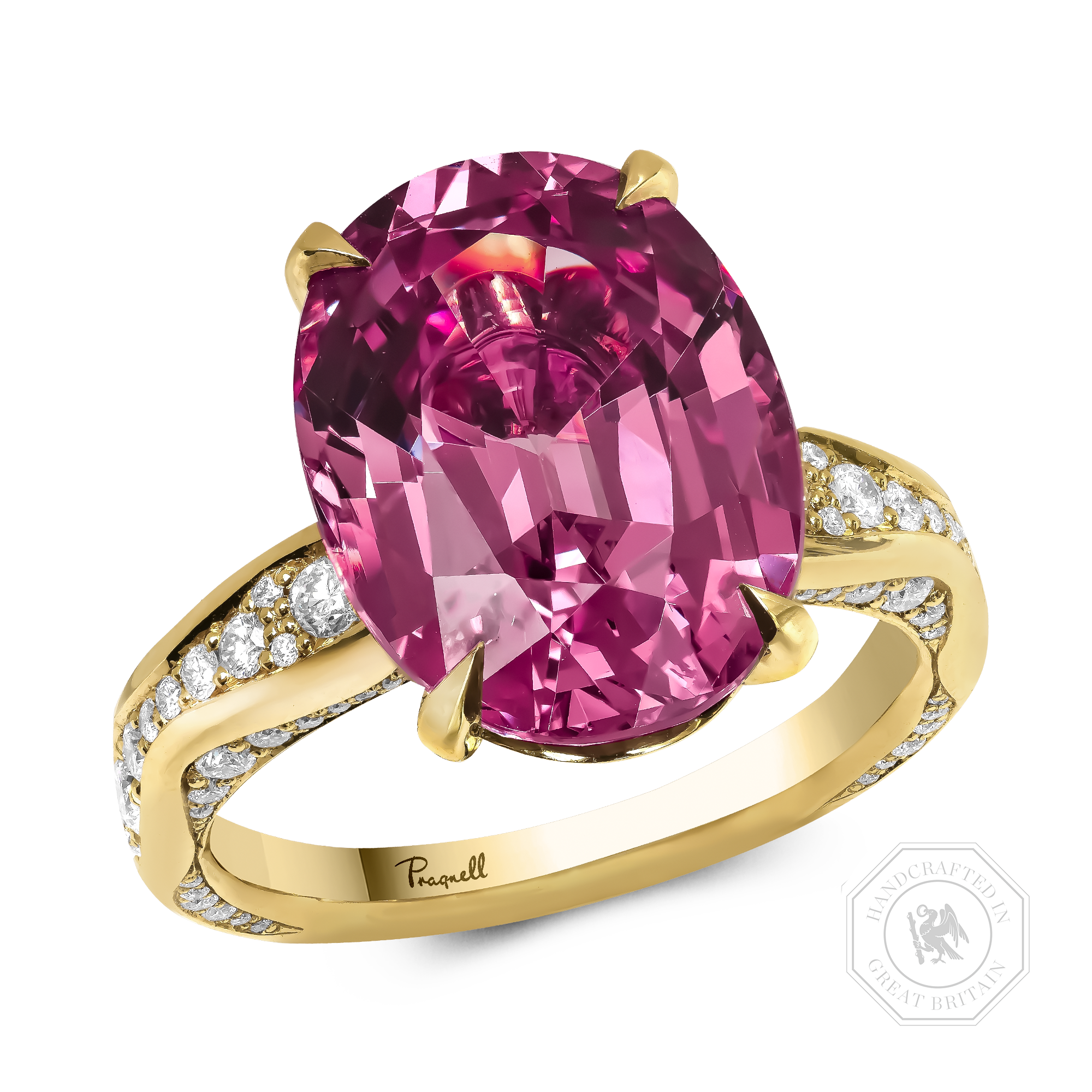 Masterpiece 10.52ct Kitulo Garnet and Diamond Ring Oval Cut, Claw Set_1