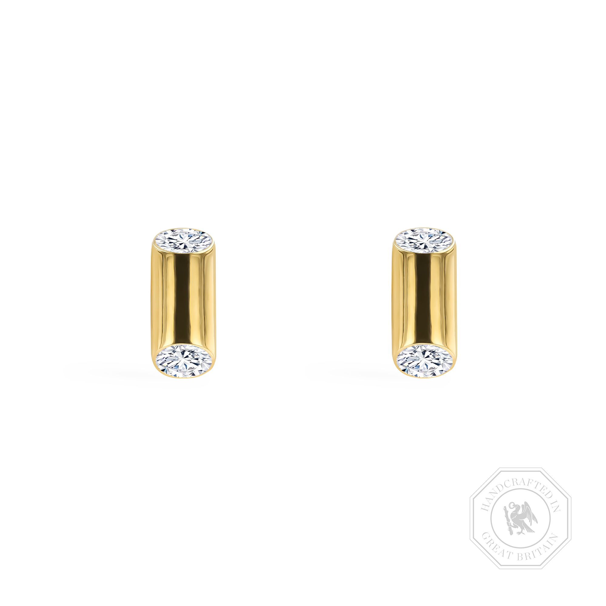 Eclipse 0.58ct Diamond Stud Earrings Brilliant Cut, Rubover Set_1