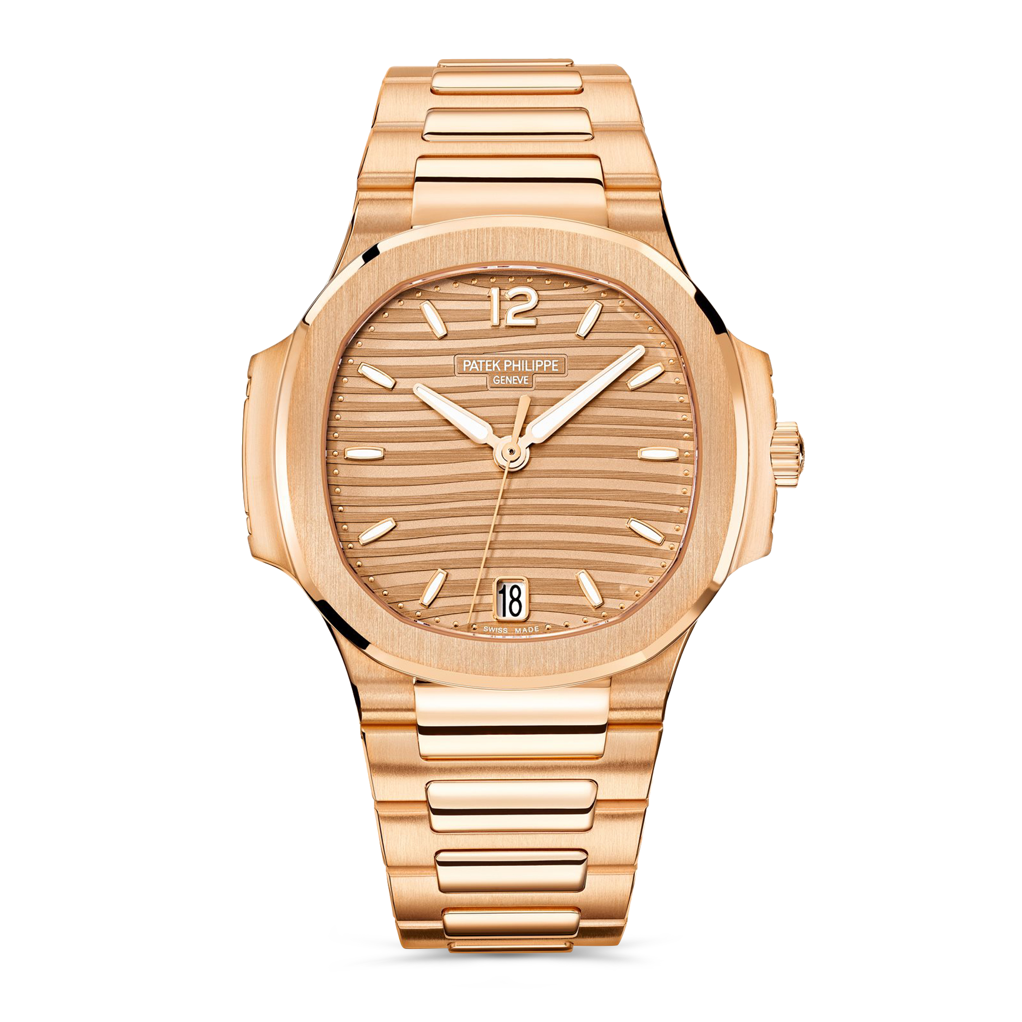 Patek Philippe Nautilus 35.2mm, Champagne Dial, Arabic/Baton Numerals_1