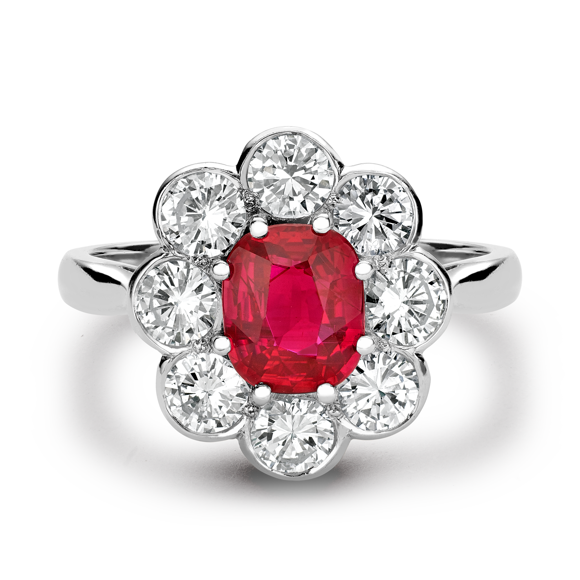 Contemporary Ruby Ring Cushion Cut, Claw Set_2