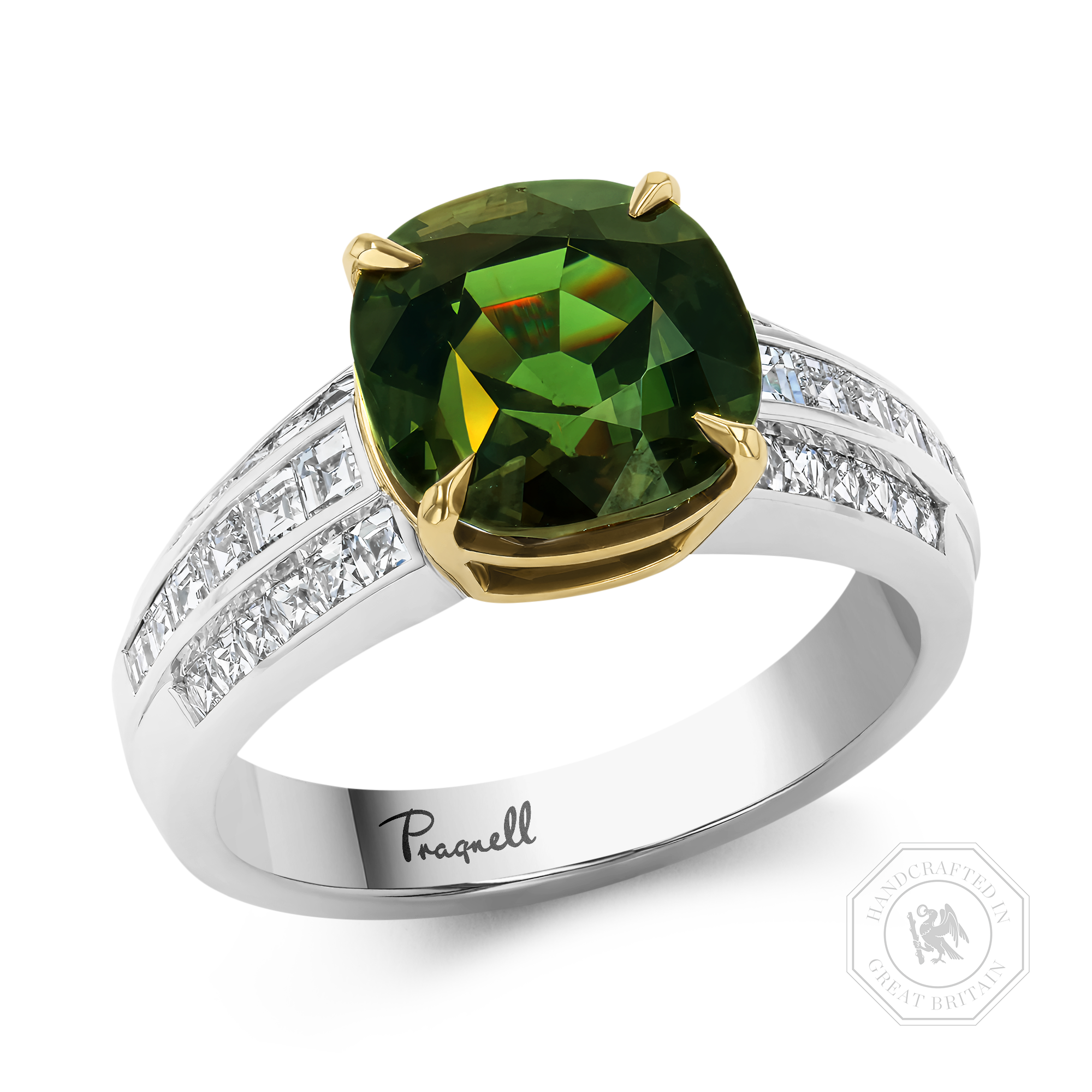 Masterpiece 4.24ct Cushion Cut Sri Lankan Alexandrite and Diamond Ring Cushion Cut, Claw Set_1