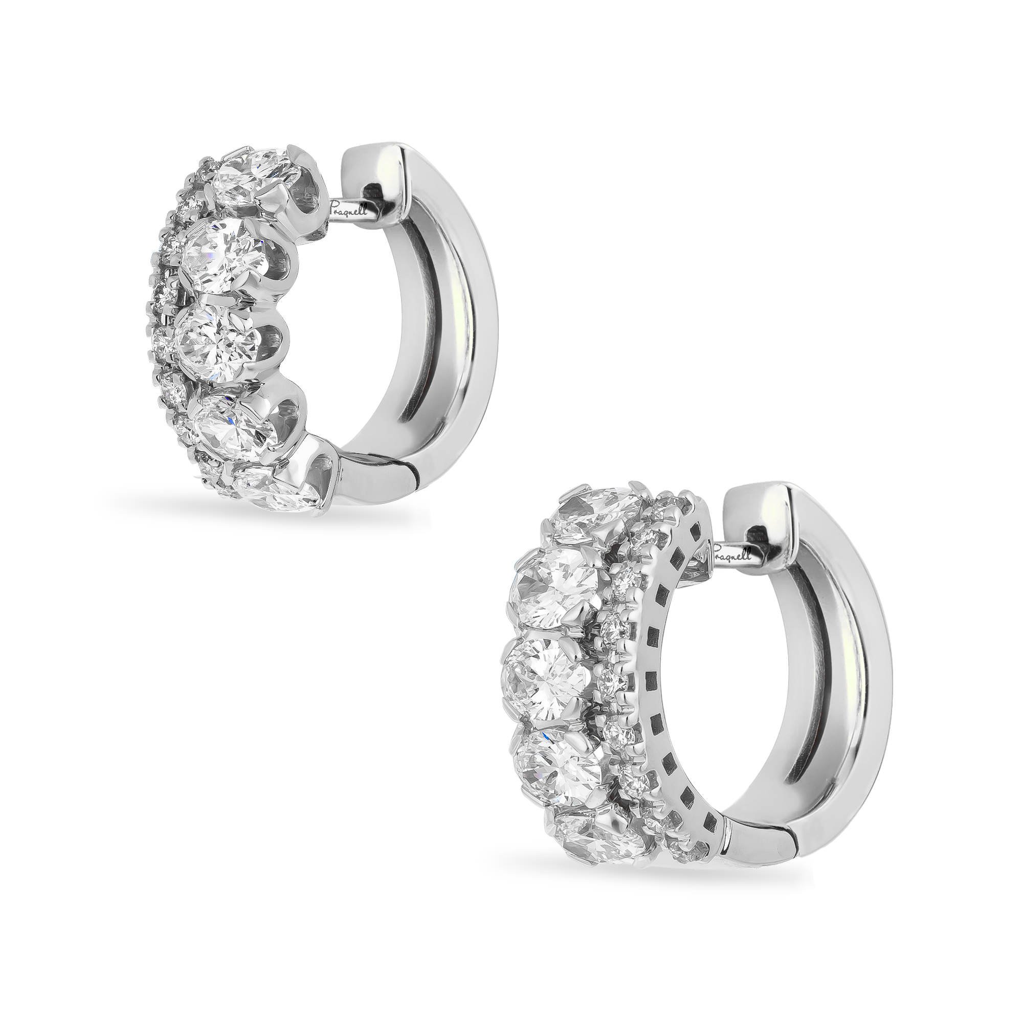 Oval Cut 1.69ct Diamond Hoop Earrings Oval Cut, Claw Set_3