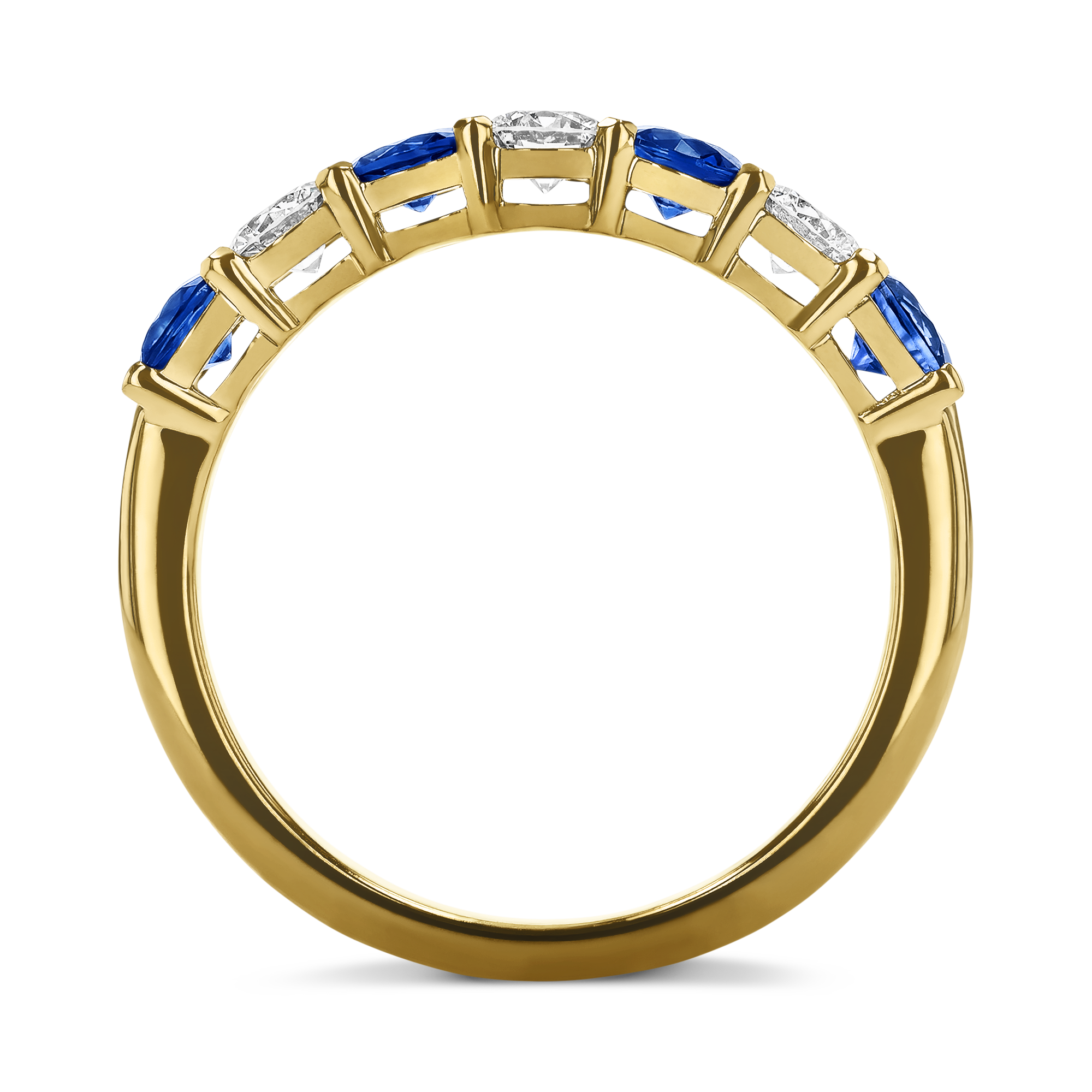 Seven Stone Sapphire and Diamond Ring Brilliant cut, Claw set_3