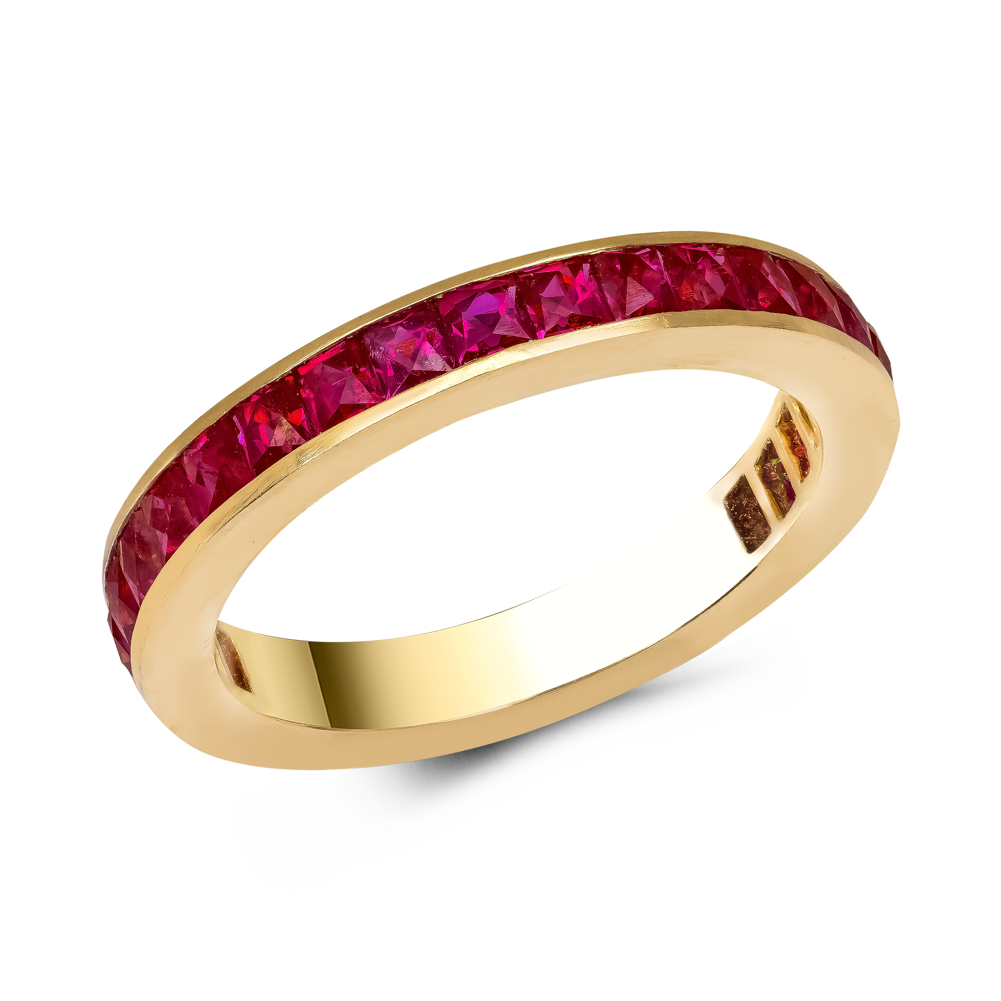 French Cut 1.50ct Ruby Full Eternity Ring French Cut, Channel Set_1