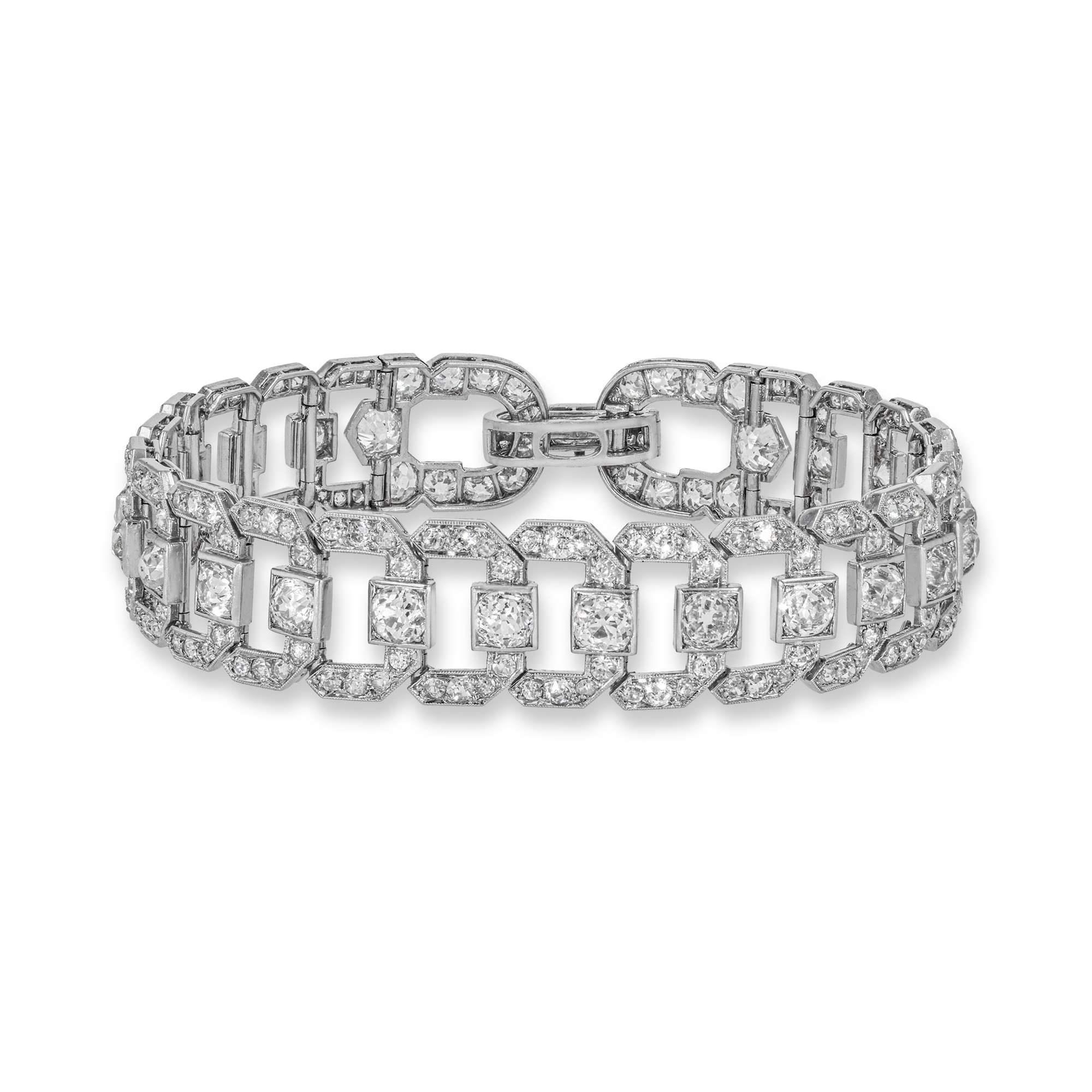 Cartier Art Deco Diamond Bracelet Old Cut, Millegrain Set_1