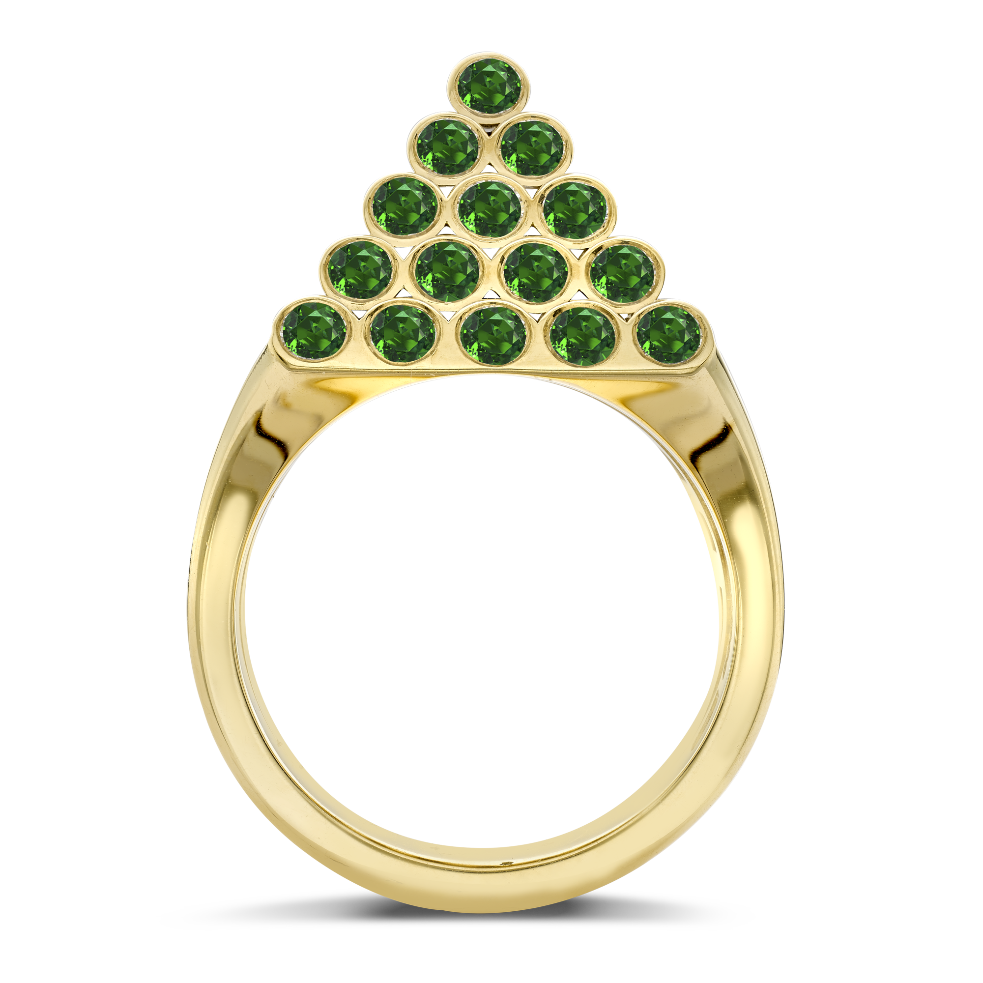 Eclipse 1.70ct Emerald Pyramid Ring Brilliant Cut, Rubover Set_3