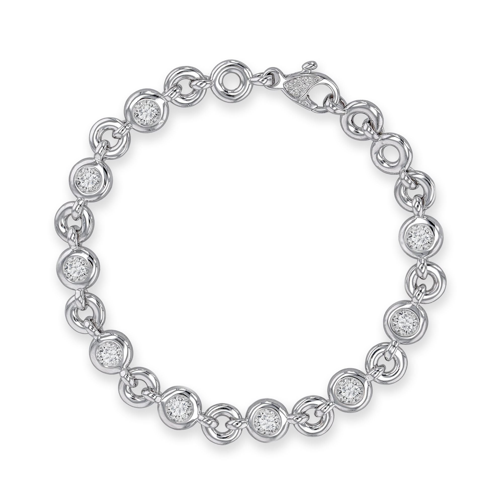 RockChain Nine Stone Diamond Bracelet Brilliant Cut, Rubover Set_1