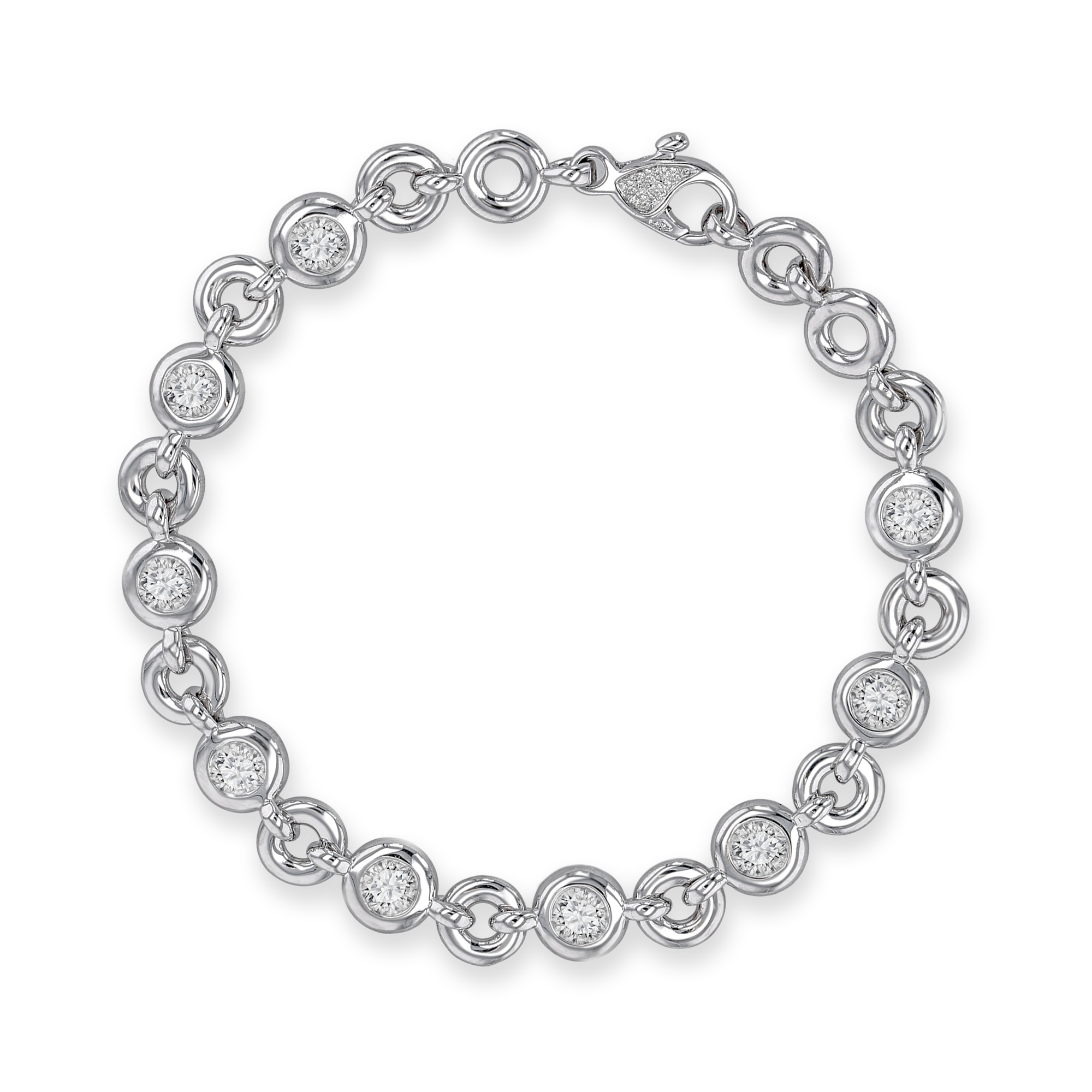 RockChain Nine Stone Diamond Bracelet Brilliant Cut, Rubover Set_1