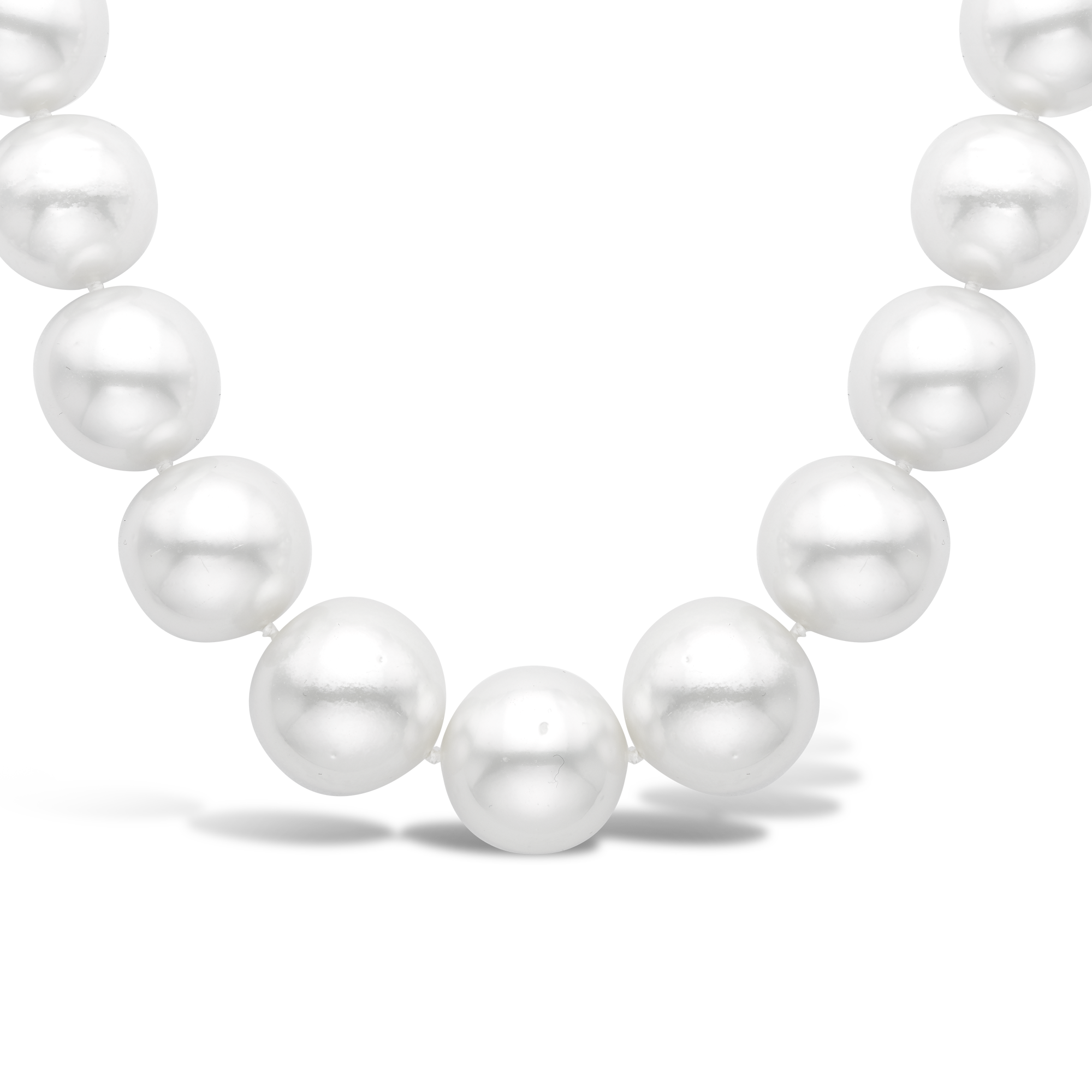 South Sea Pearl Necklace Brilliant cut Diamond Pave Set Twist Ball Clasp_2
