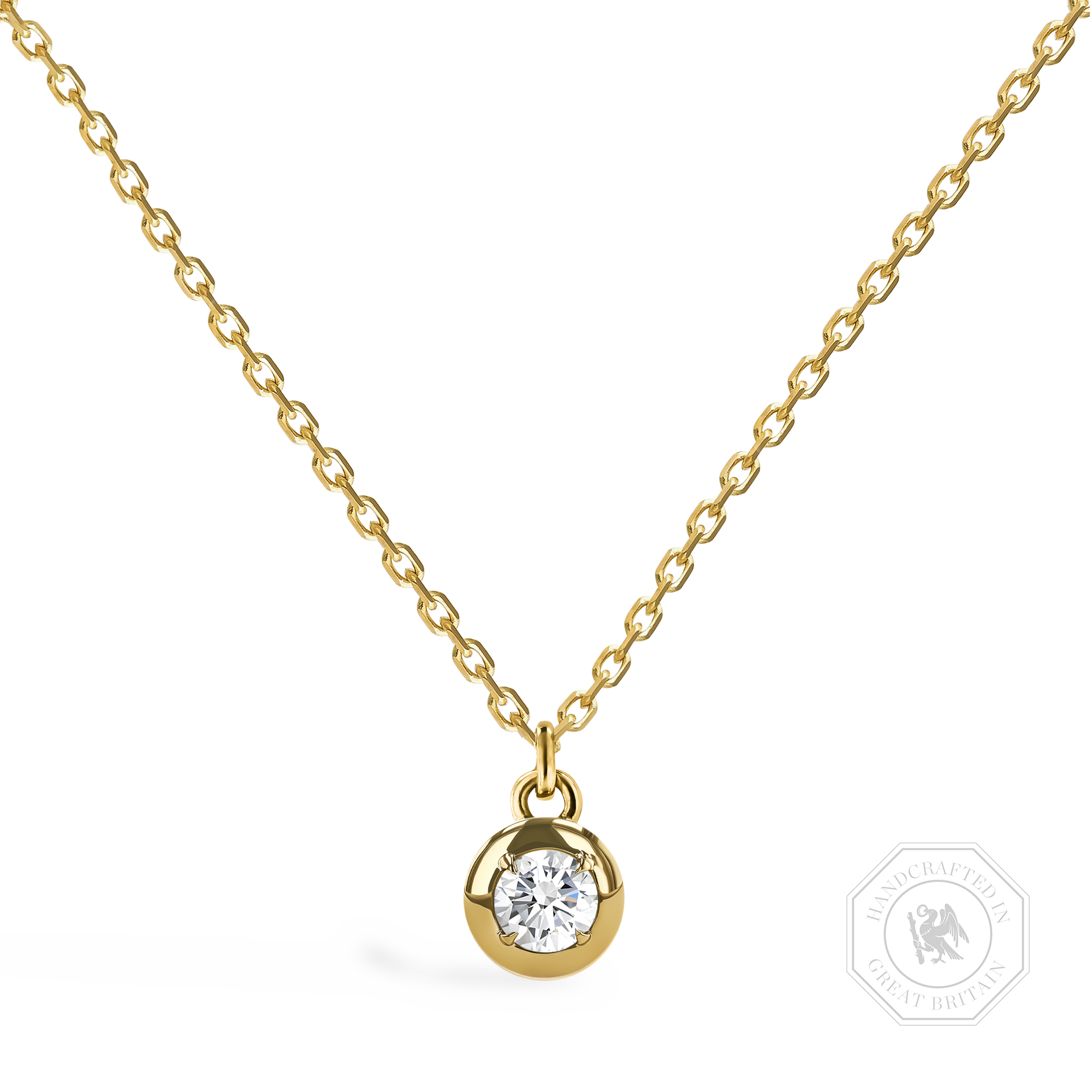 Skimming Stone 0.33ct Botswana Diamond Pendant Brilliant cut, Claw set_1