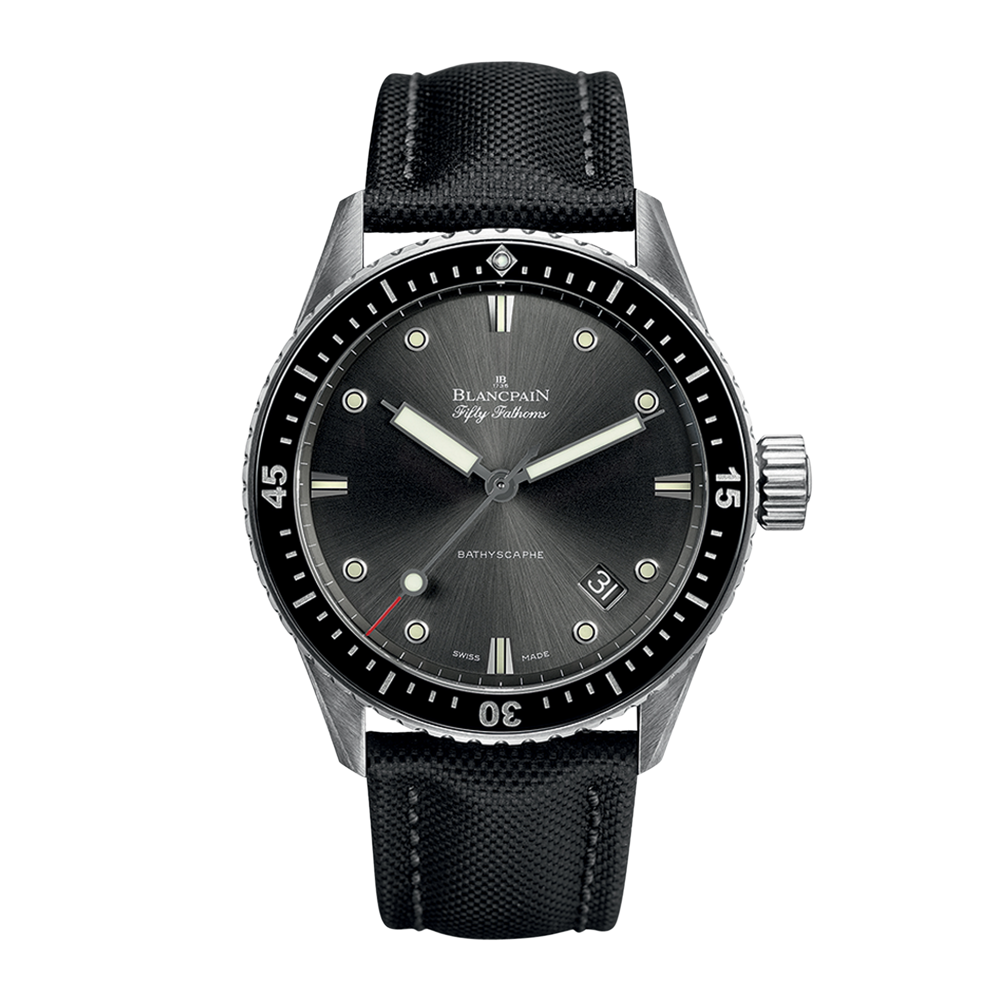 Blancpain Fifty Fathoms Bathscaphe 38mm, Black Dial, Dot and Triangle Numerals_1