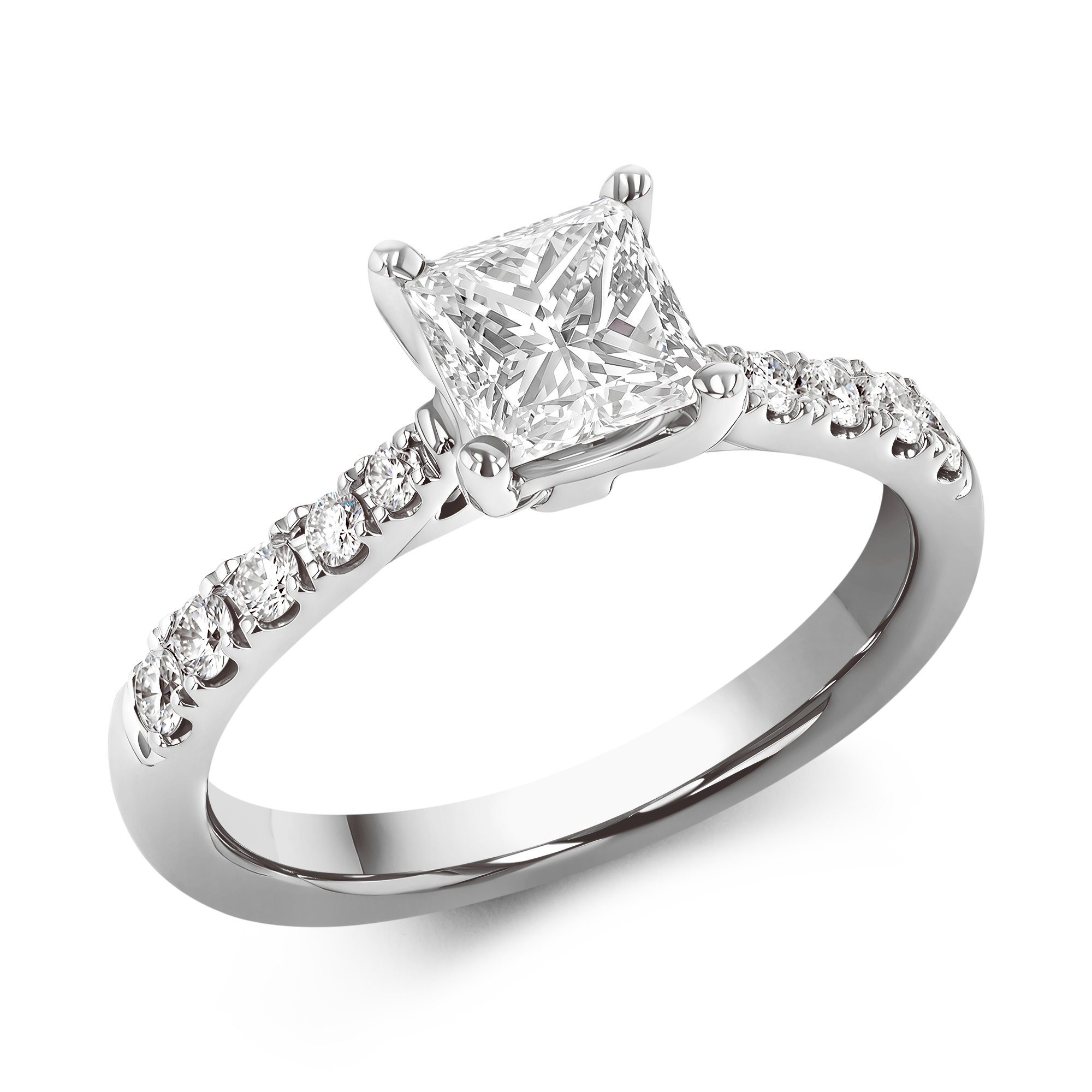 Celestial 1.00ct Diamond Solitaire Ring Princess Cut. Claw Set_1
