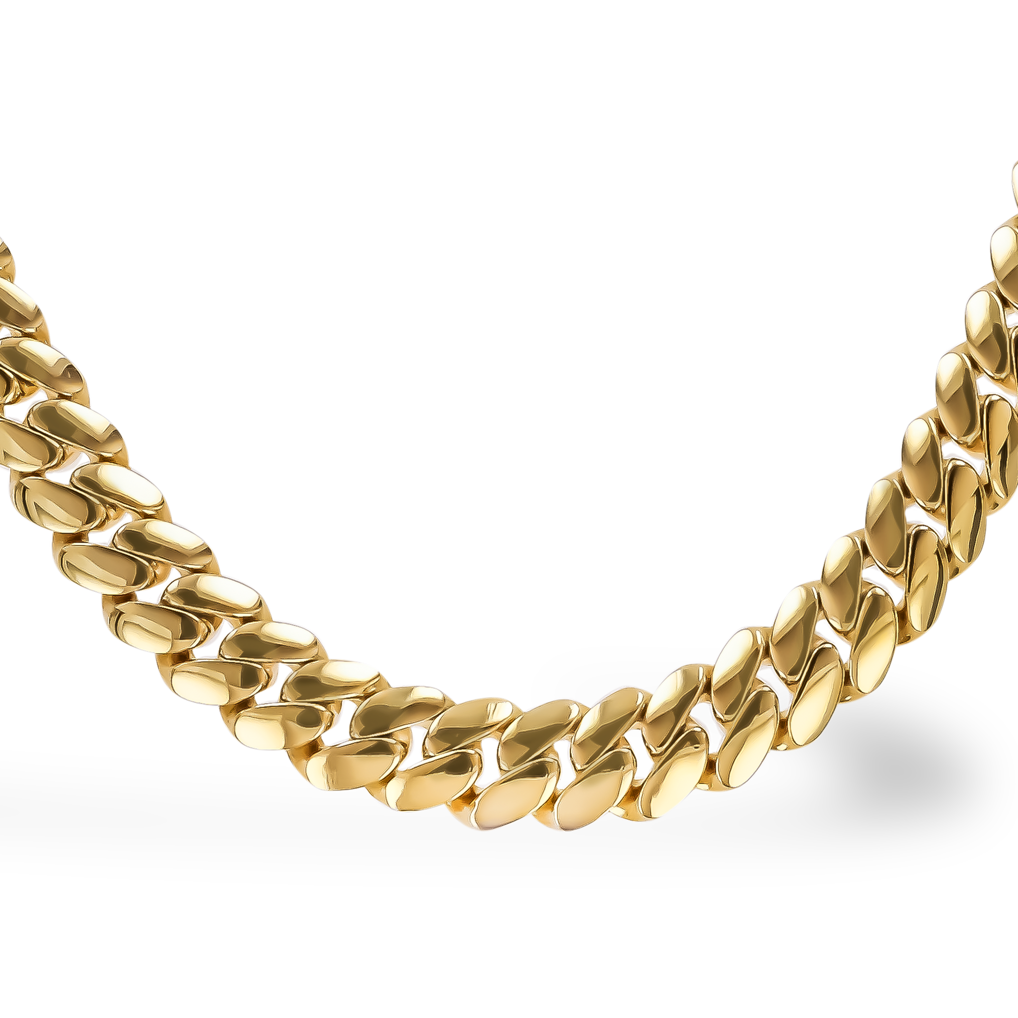 Fusion Long Polished Curb Link Necklace (50cm) Brilliant Cut, Pave Set_2