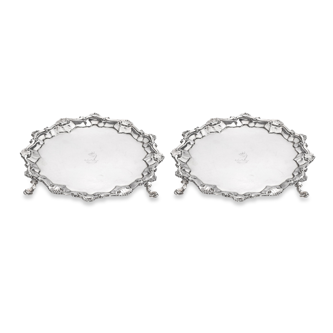 Silver George III Pair of Salvers Hallmarked London_1