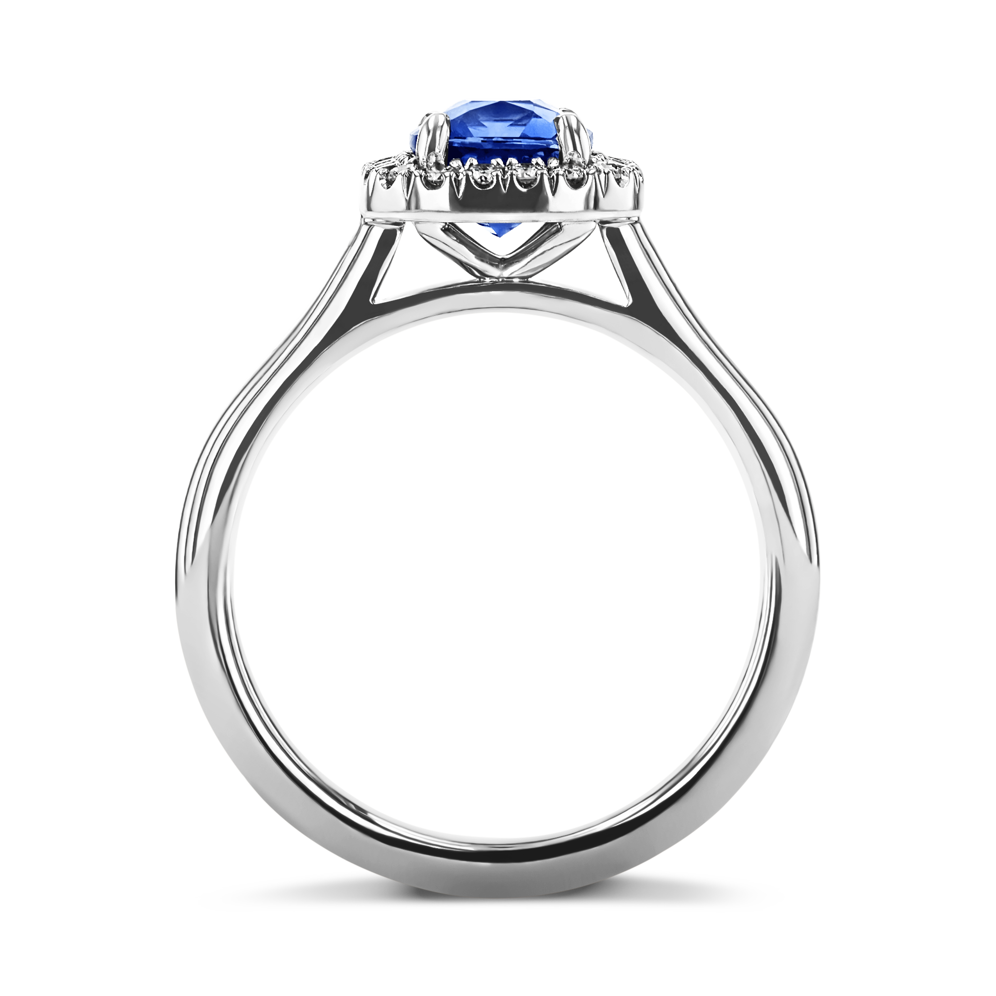 Celestial 1.61ct Sapphire and Diamond Cluster Ring Cushion Cut, Claw Set_3