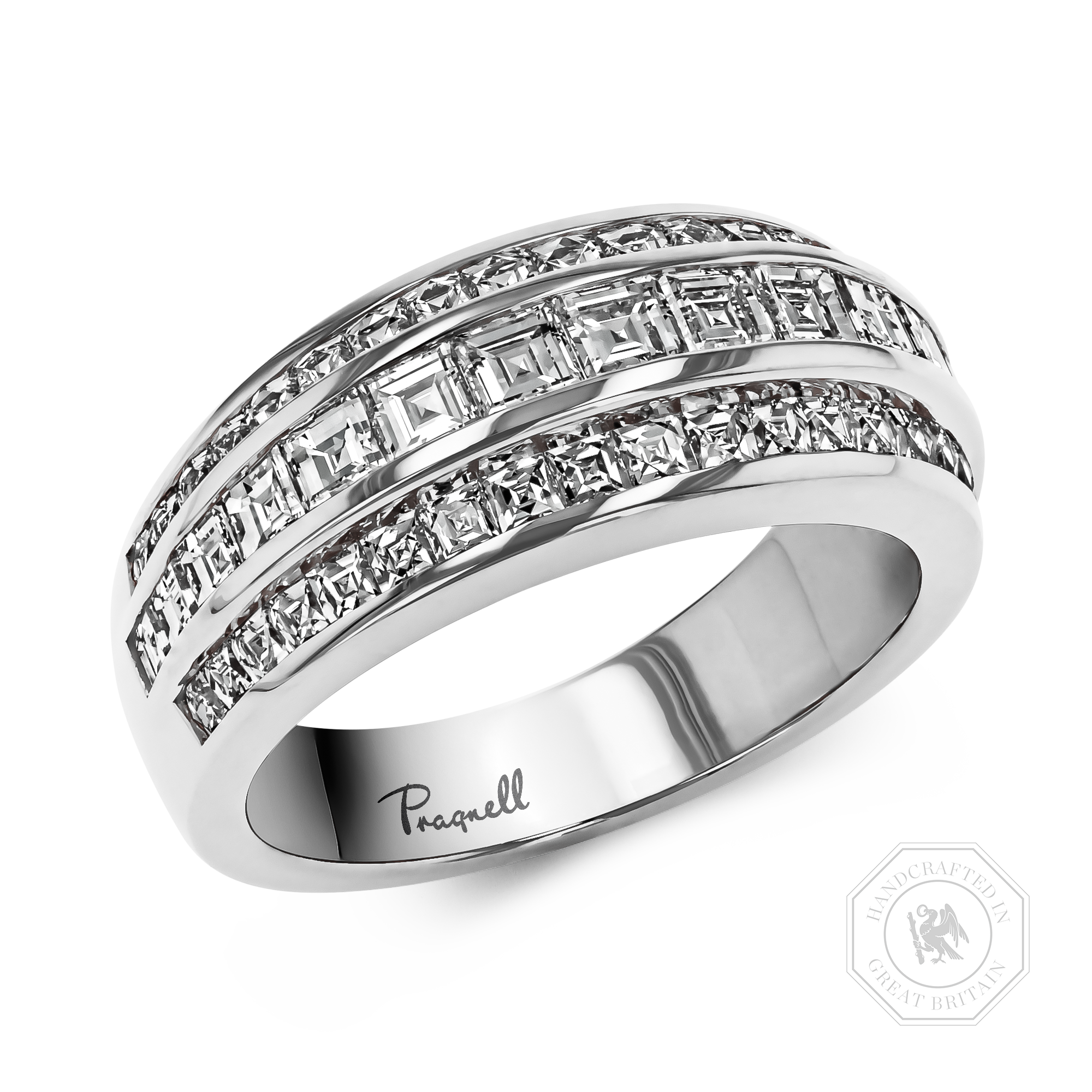 Manhattan Classic Diamond Ring Carre & French Cut, Channel Set_1