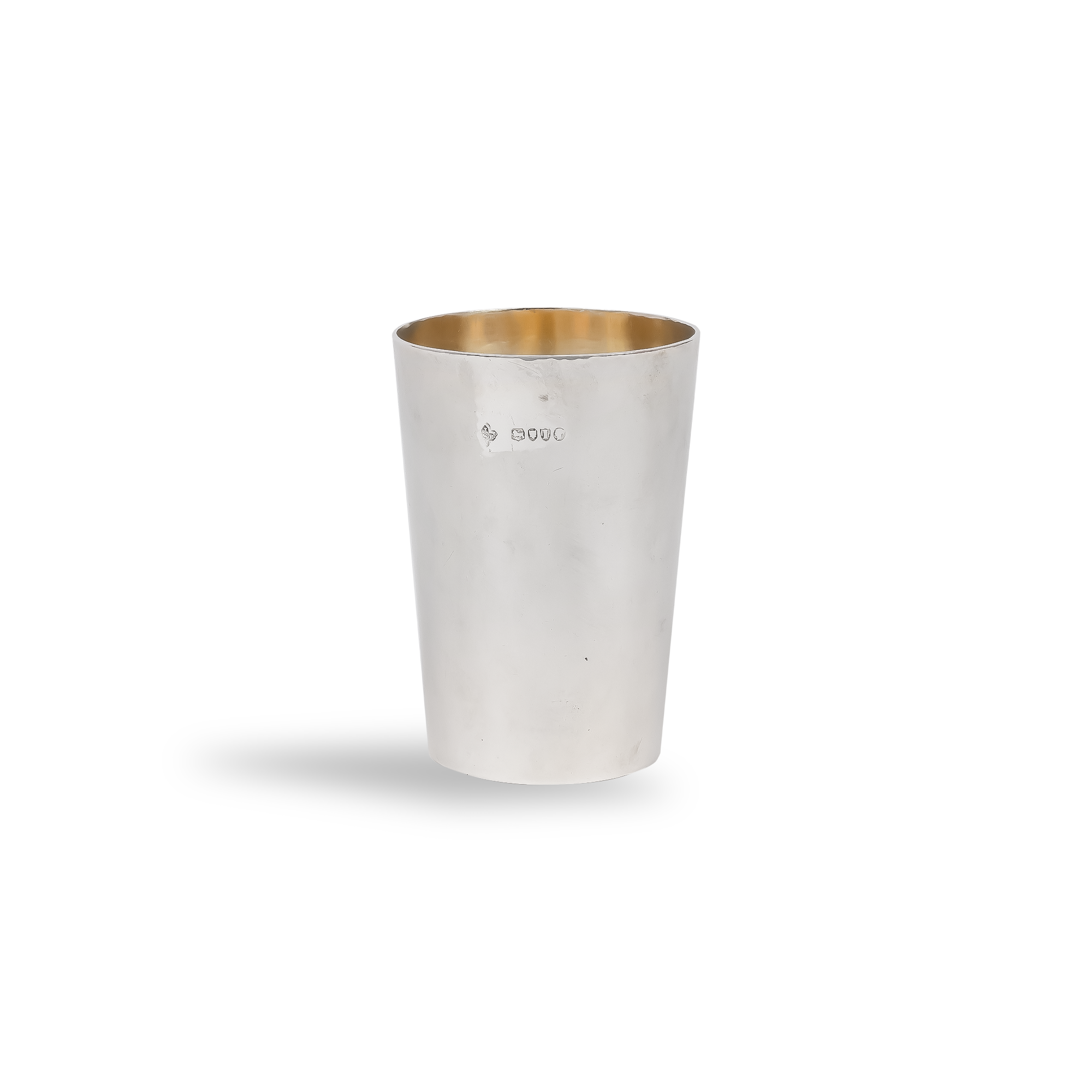 Silver Antique Beaker with Gilt Interior Hallmarked London_1