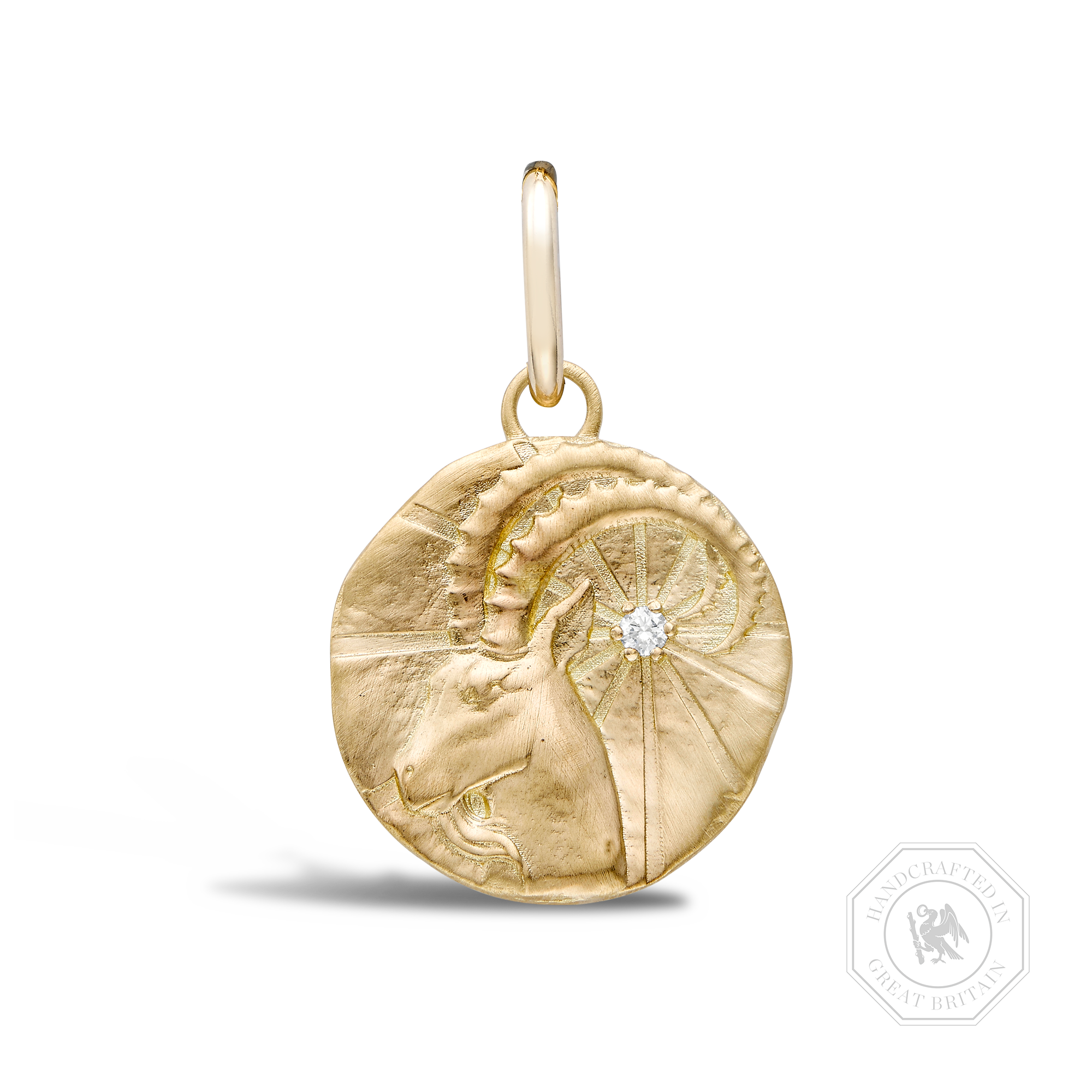 Capricorn Pendant Charm Brilliant cut, Claw set_1