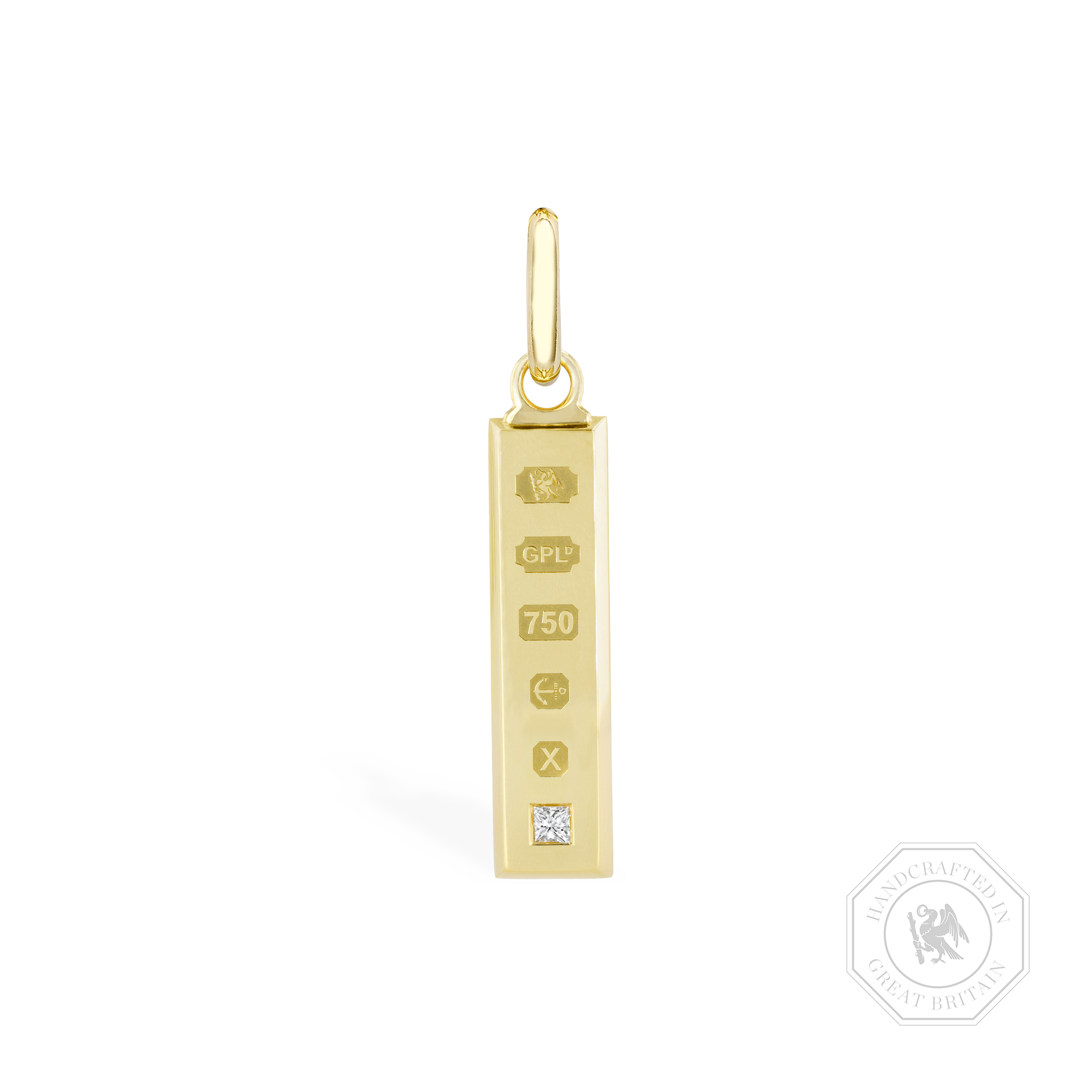 Long Ingot Pendant Princess Cut, Claw Set_1