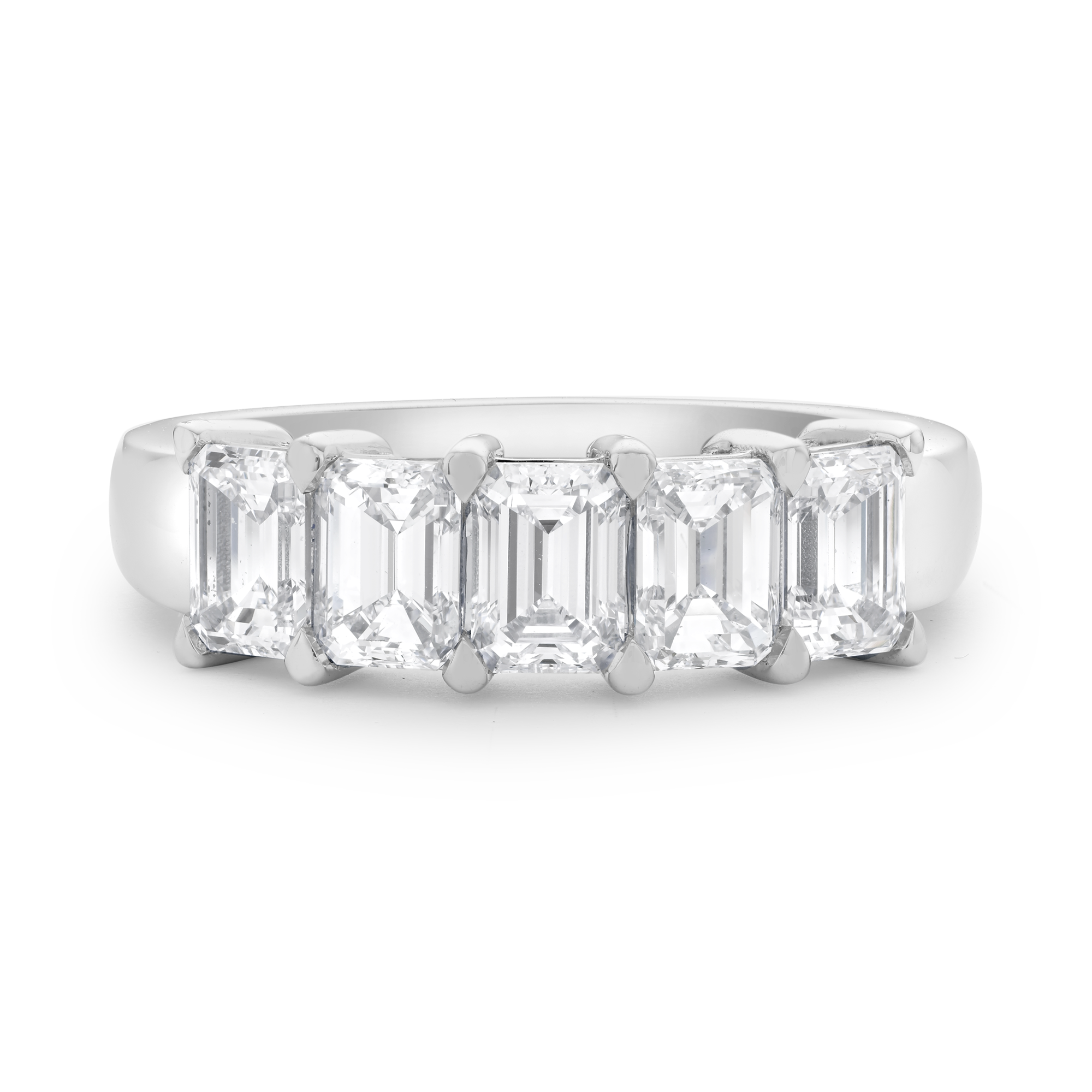 Five Stone Diamond Ring Emerald Cut, Claw Set_2