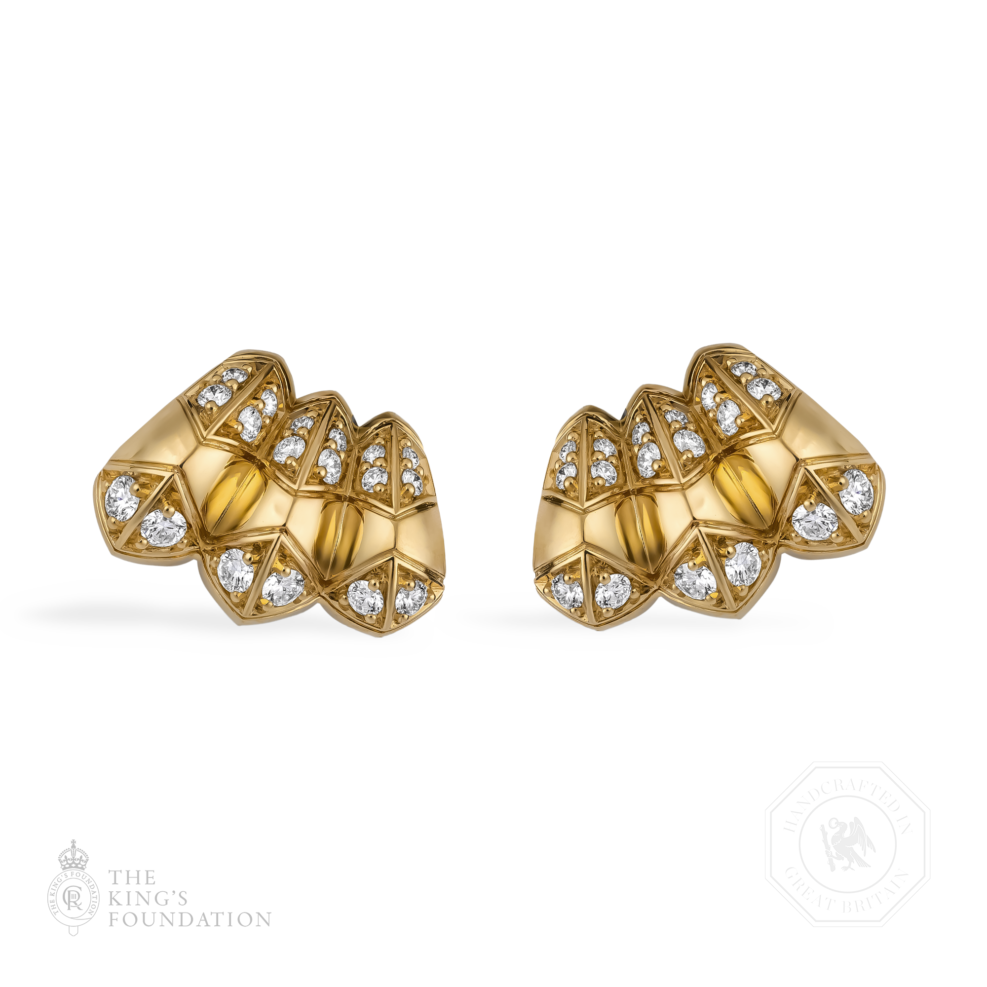 Origins Large Diamond Set Cuff Earrings Brilliant cut, Claw set_1