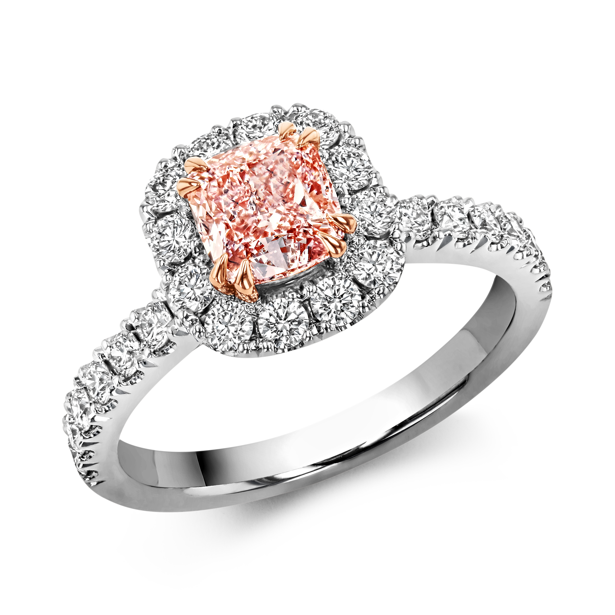 14k White Gold Untreated Pink Tourmaline and Diamond Ring, Pear Shaped  Rubellite | Seyboldesigns