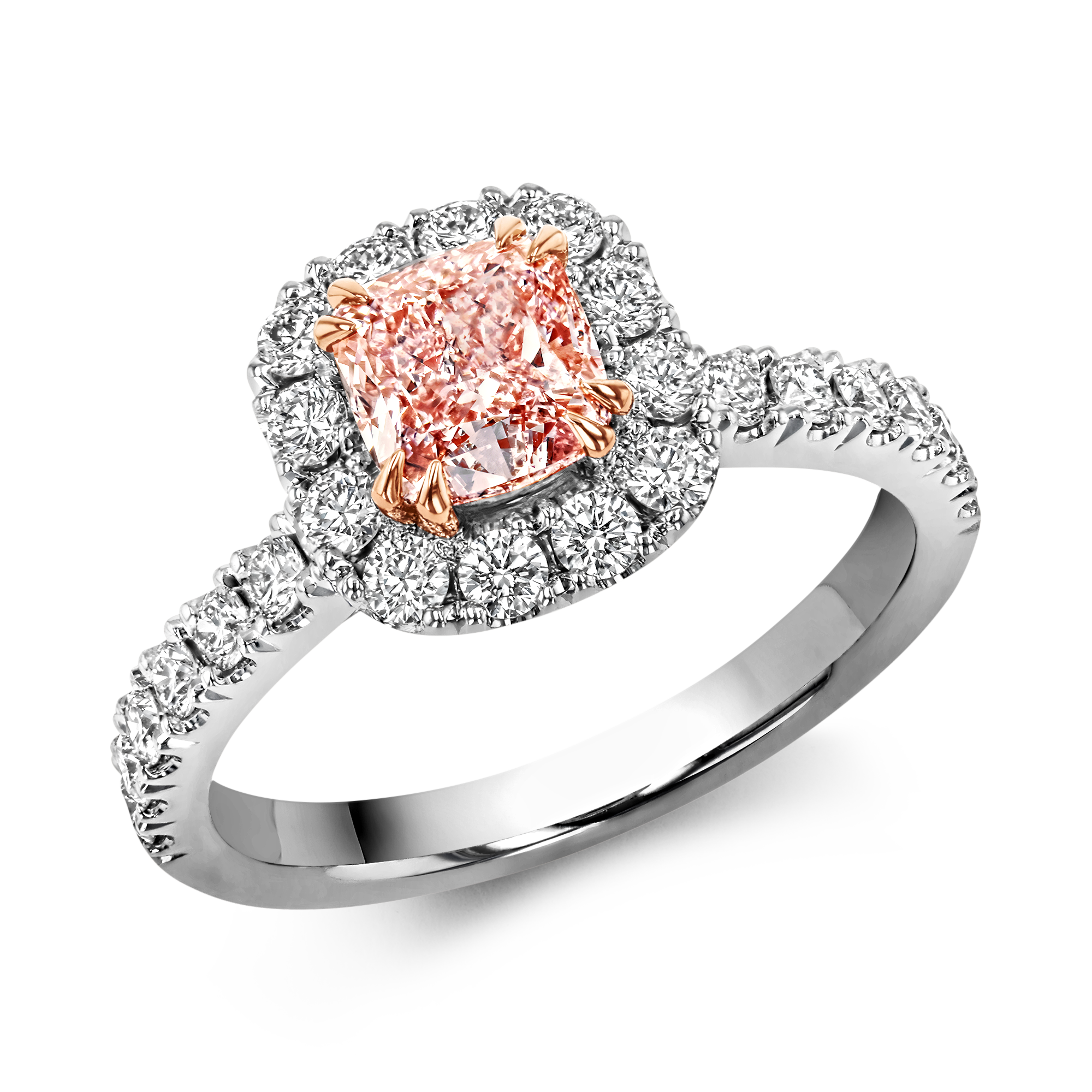 14k White Gold Untreated Pink Tourmaline and Diamond Ring, Pear Shaped  Rubellite | Seyboldesigns