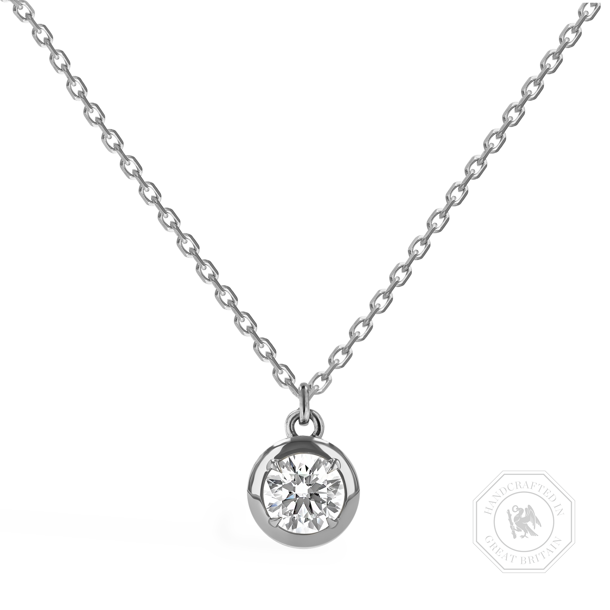 Skimming Stone 0.75ct Botswana Diamond Pendant Brilliant cut, Claw set_1