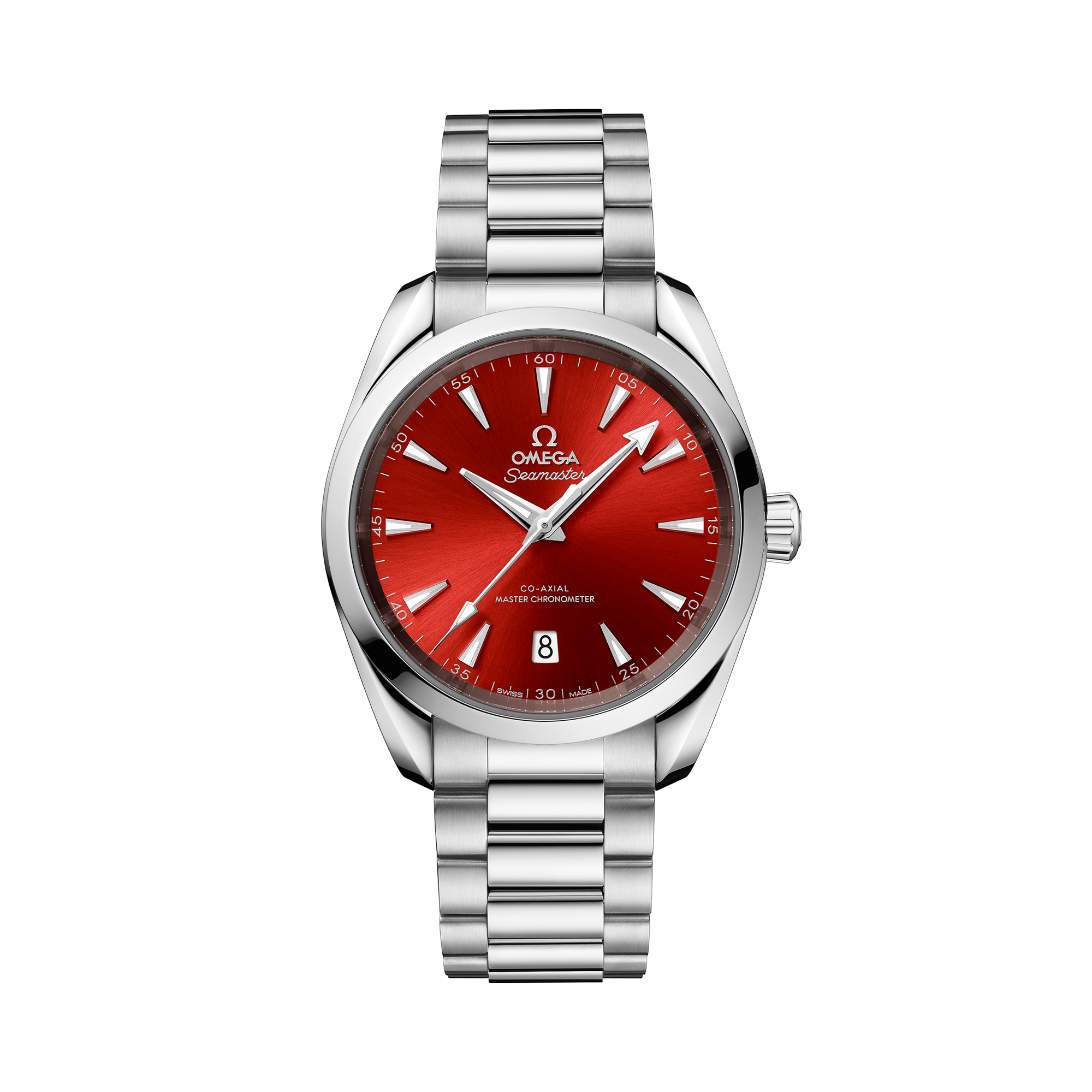 Omega Seamaster Aqua Terra 38mm, Red Dial, Baton Numerals_1